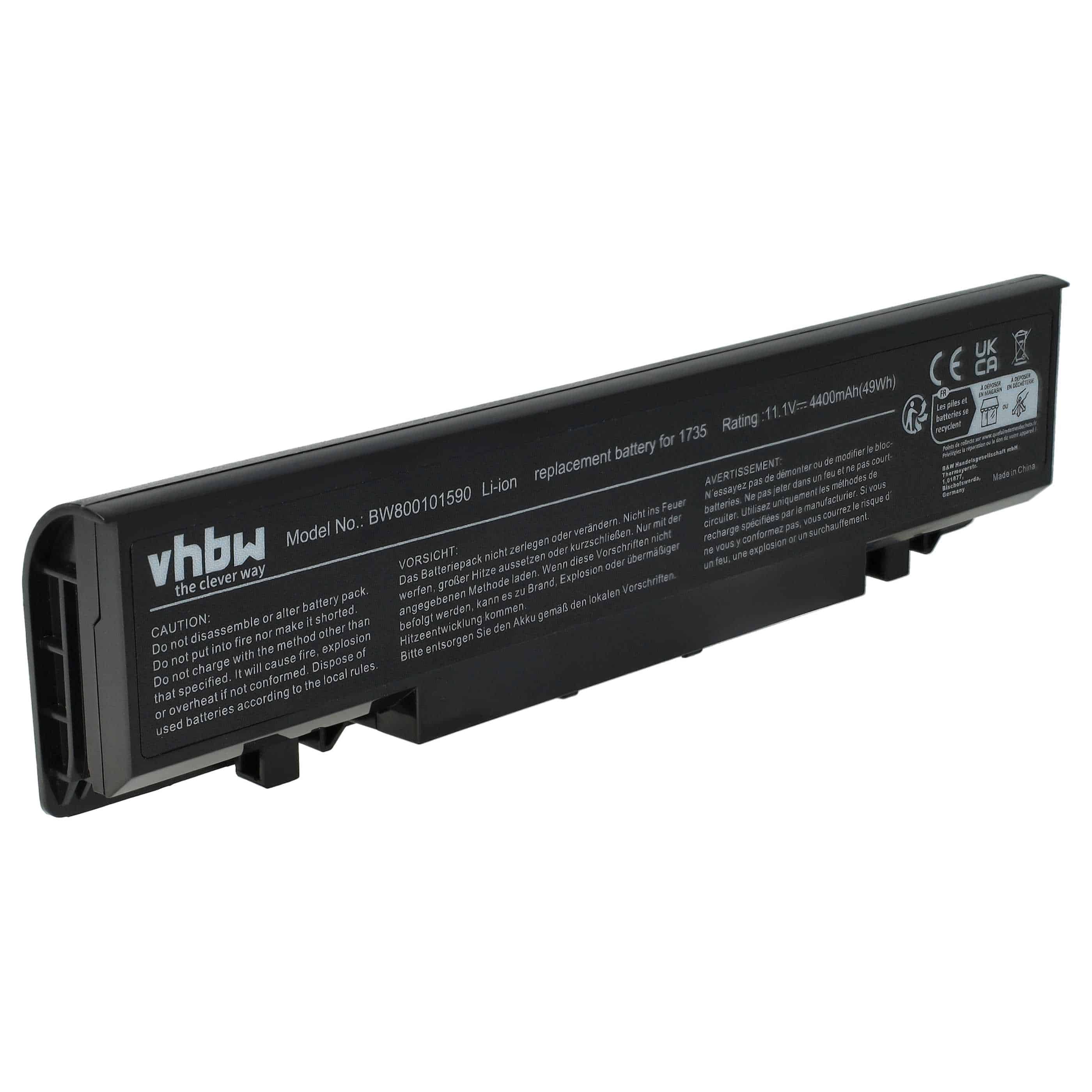 Batteria sostituisce Dell 312-0711, 312-0712, 312-0708 per notebook Dell - 4400mAh 11,1V Li-Ion nero