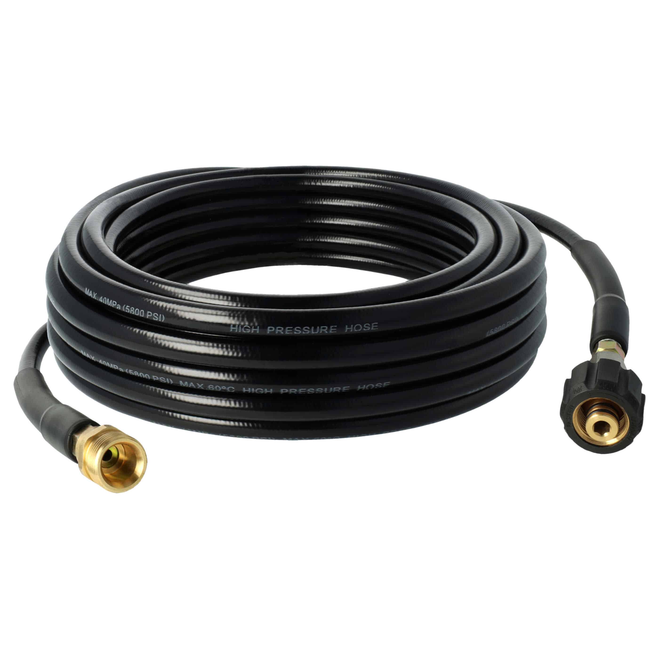 vhbw 10 m Extension Hose High-Pressure Cleaner with M22 x 1.5 Threaded Connection Black