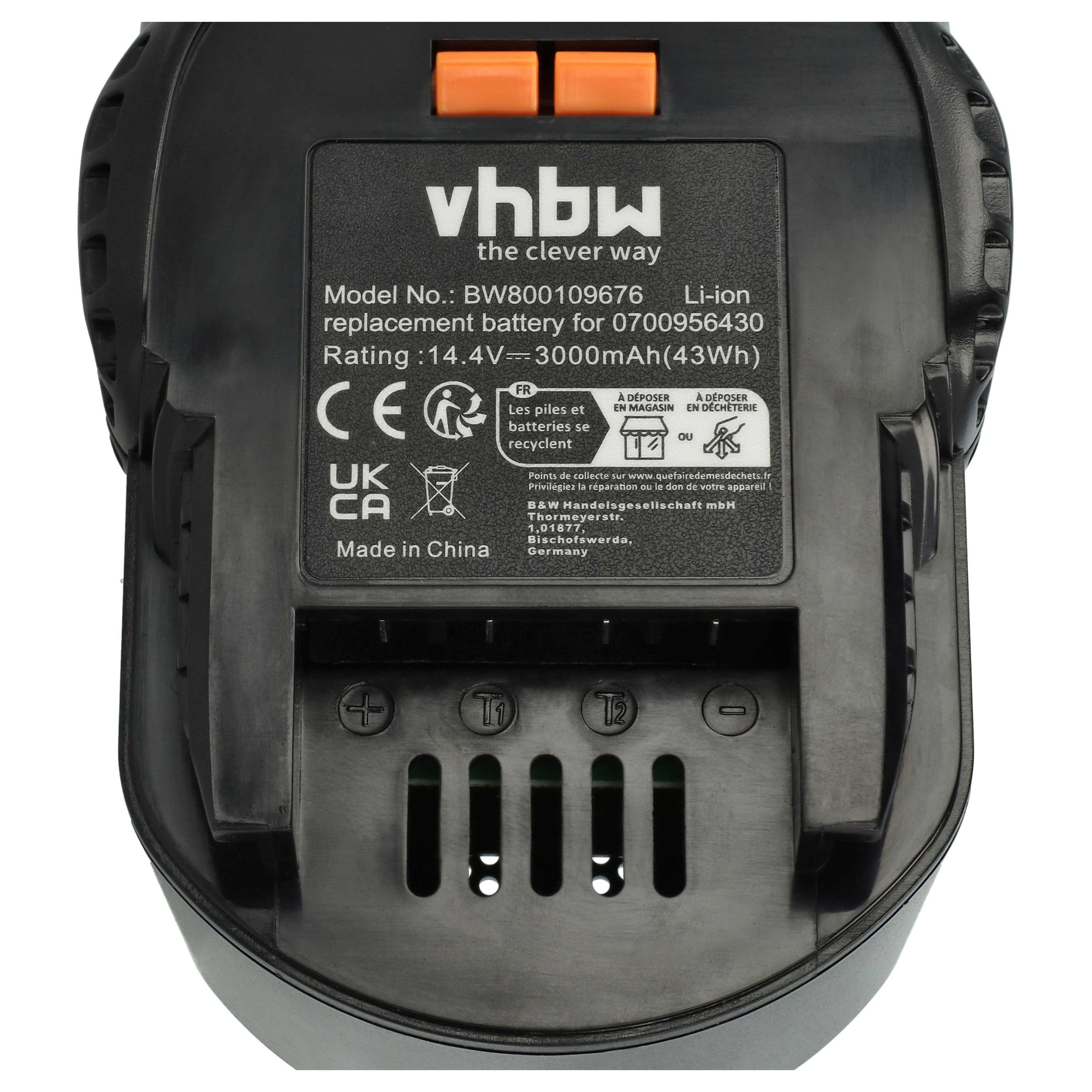 Akku 14,4V als Ersatz für 0700956430, 4932 352111, 4002395367641, 4935413106, 4932352657 - 3Ah, Li-Ion