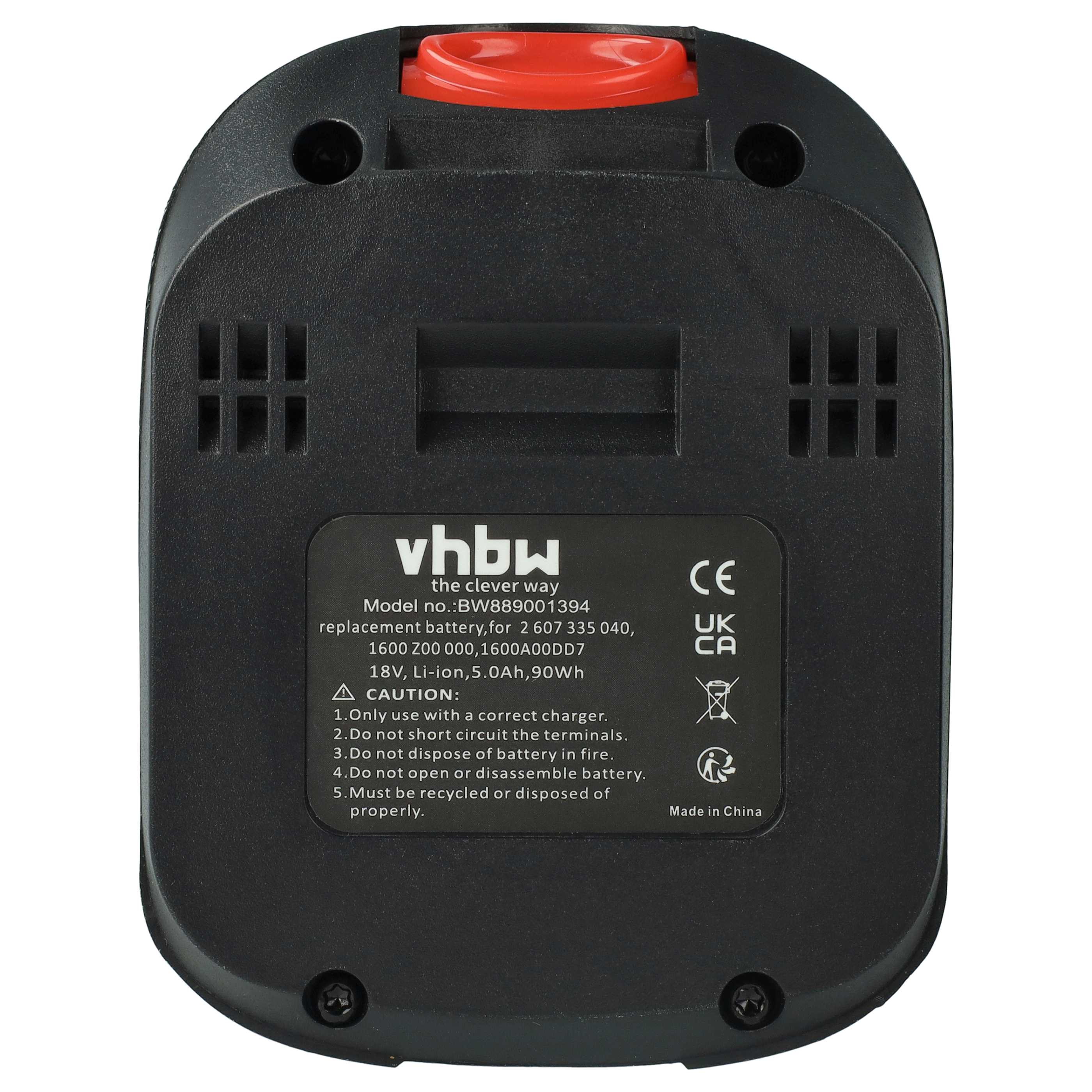 2x Battery replaces Bosch 1 600 Z00 000, 1 600 A00 DD7 Electric Power Tool - 5000 mAh, 18 V, Li-Ion