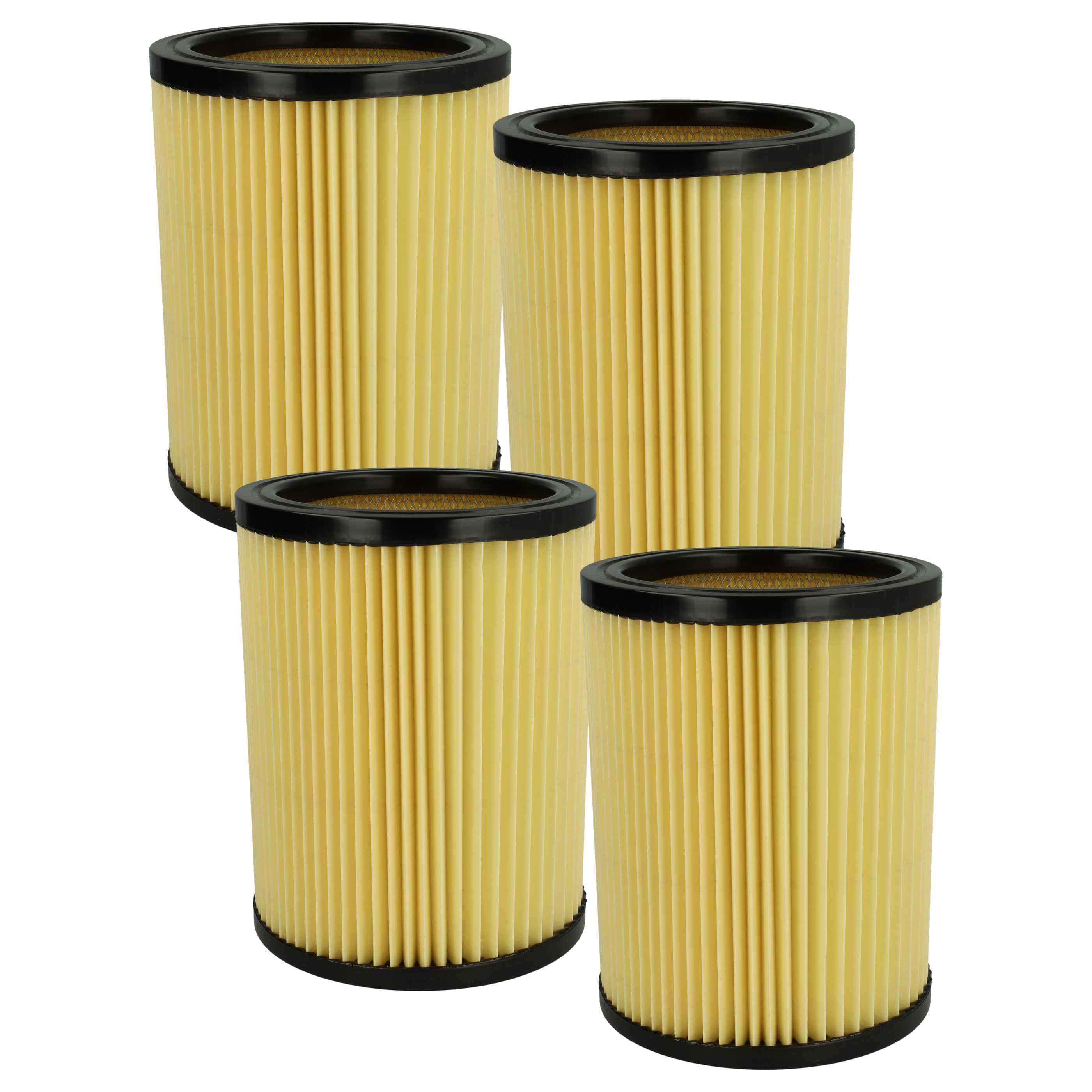 4x Filtercartridge filter replaces Hikoki Hitachi 710060 for Hikoki Hitachi Vacuum Cleaner, black / yellow
