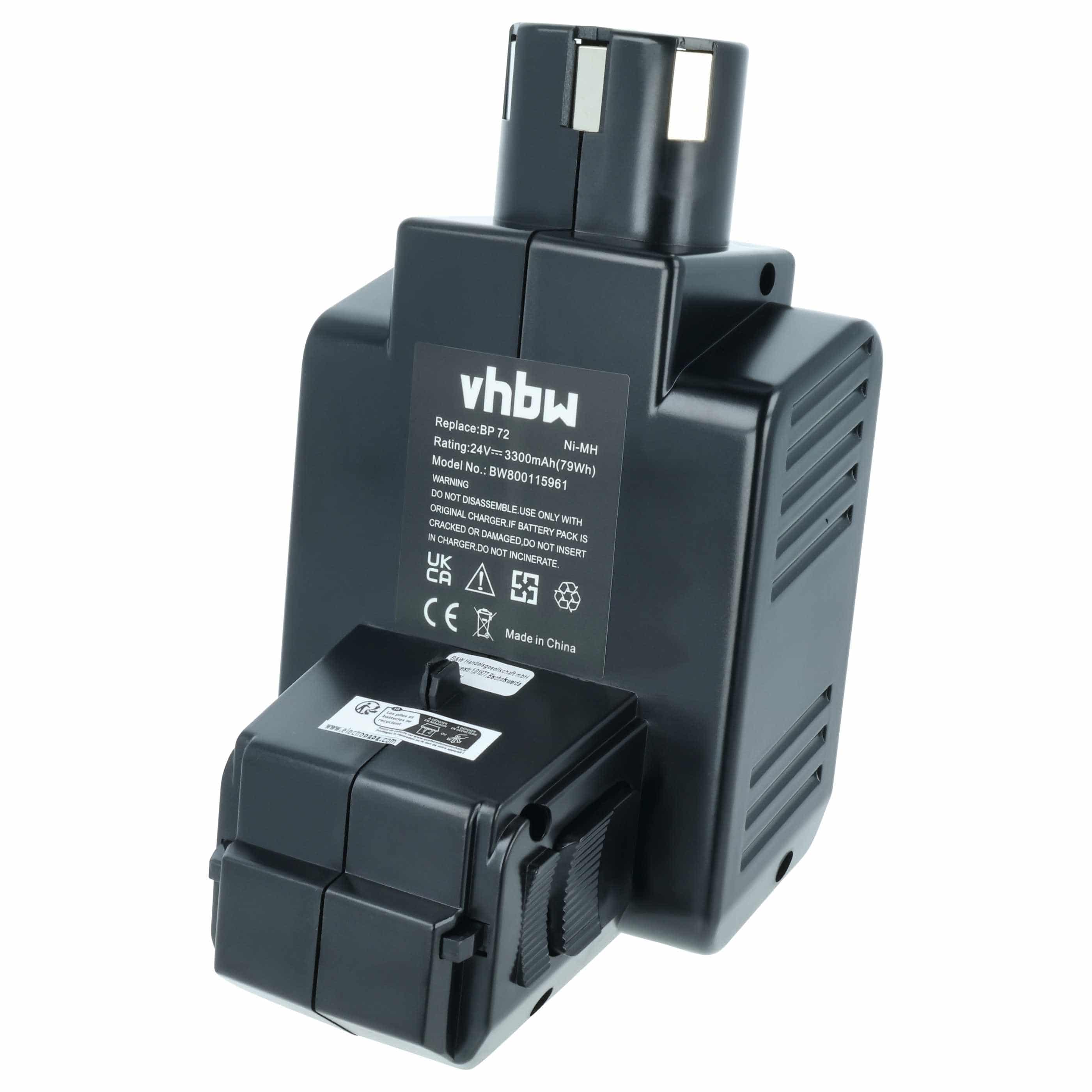 Battery replaces Hilti BP72, BP60, 331530, BP40 Electric Power Tool - 3300 mAh, 24 V, NiMH