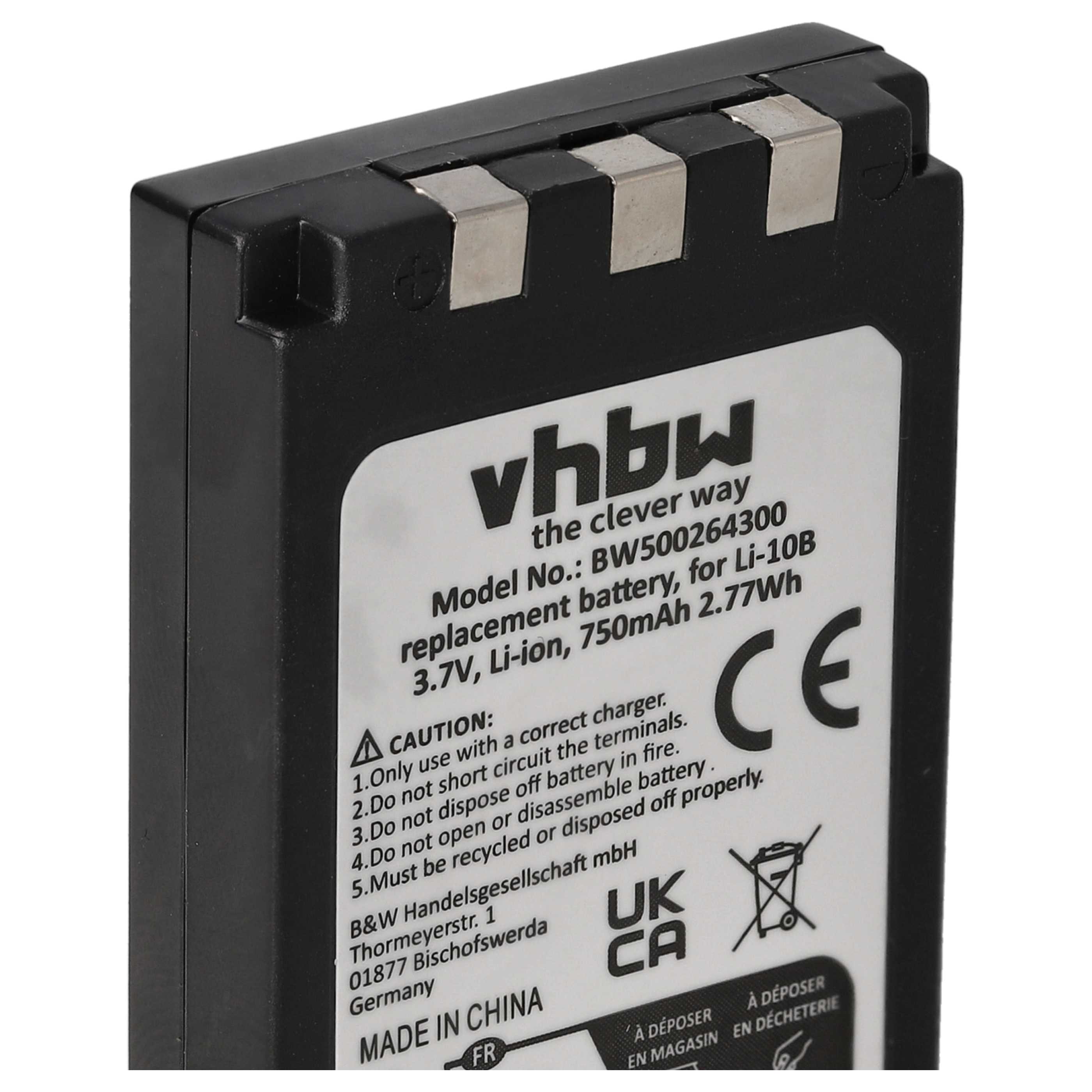 3x Battery replaces Olympus Li-12B, Li-10B - 750mAh, 3.7V, Li-Ion