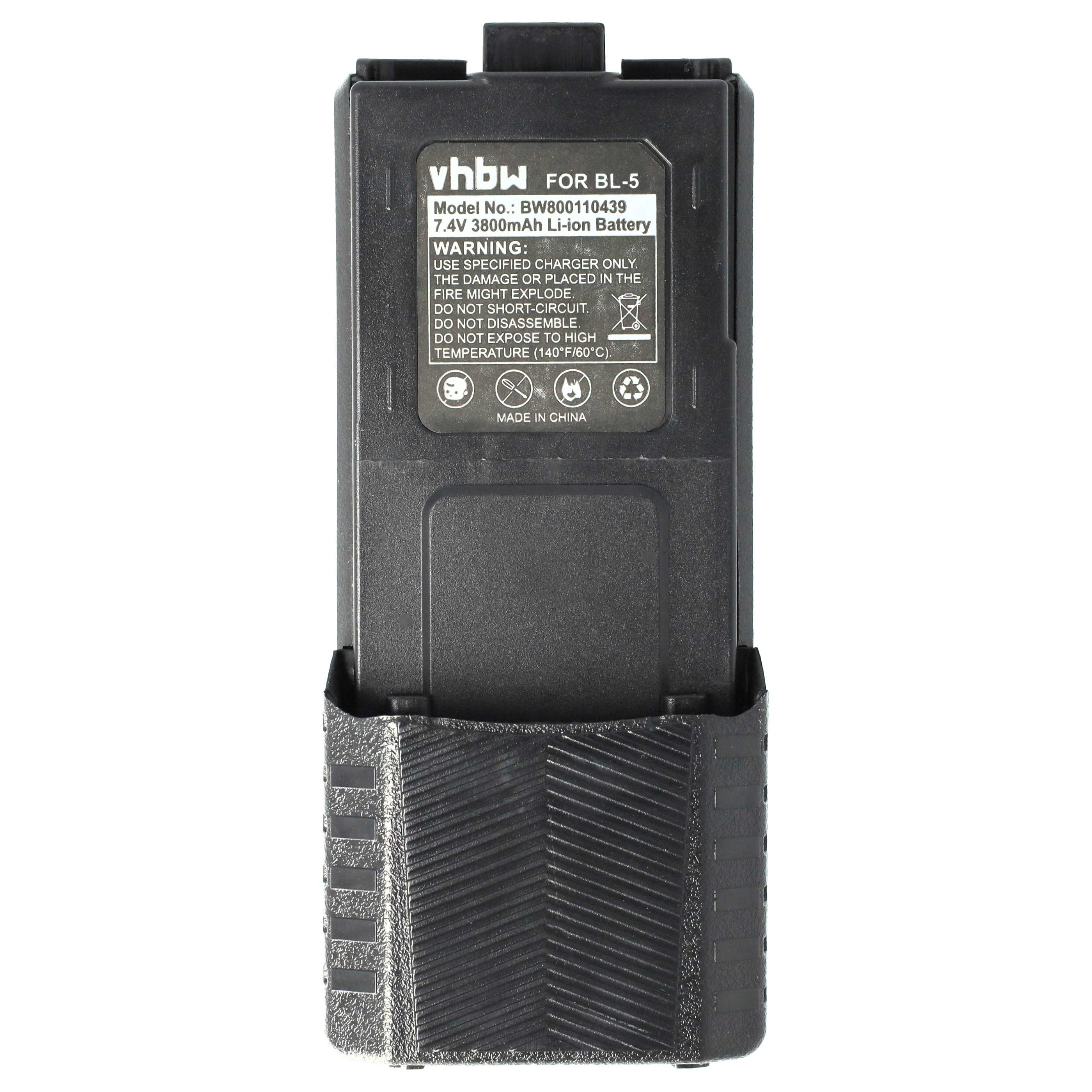Radio Battery replaces Baofeng BL-5 - 3800 mAh 7.4 V Li-Ion