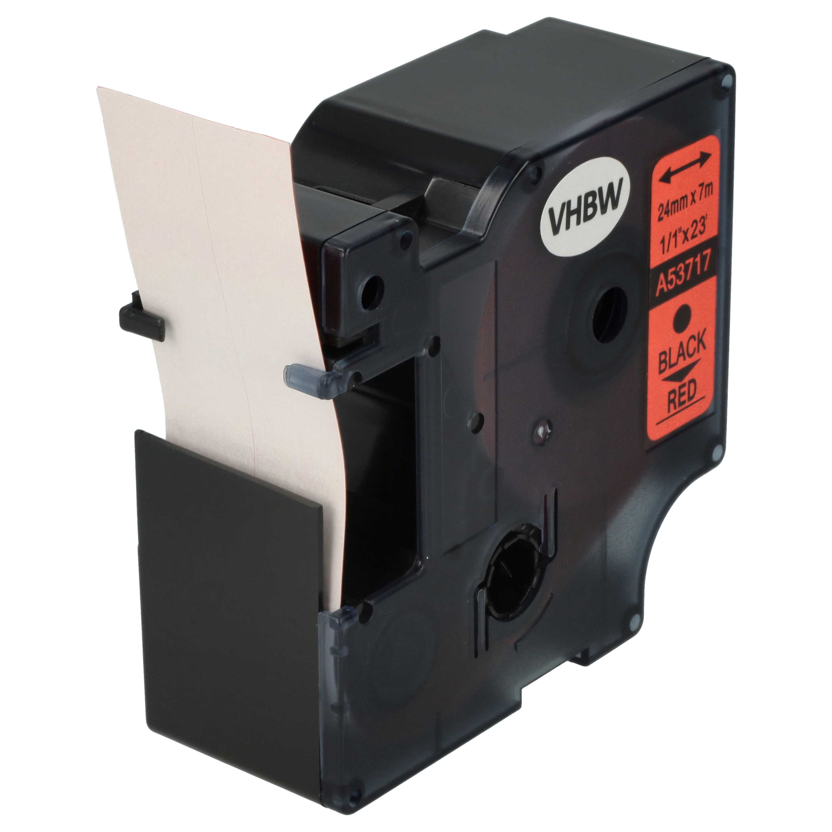 Label Tape replaces Dymo D1, 53717 - 24 mm Black to Red