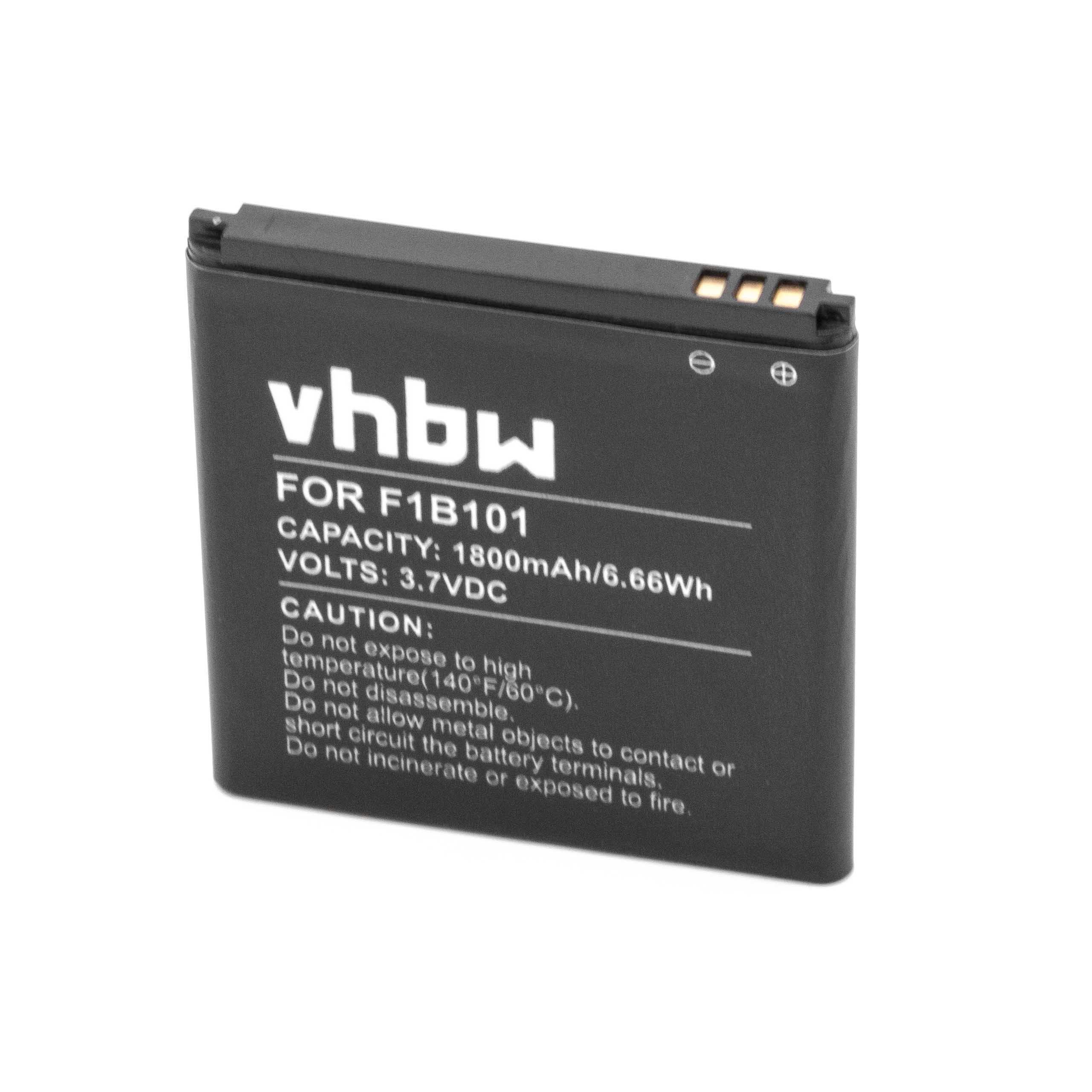 Batterie remplace Fairphone F1B201, F1B101 pour téléphone portable - 1800mAh, 3,7V, Li-ion
