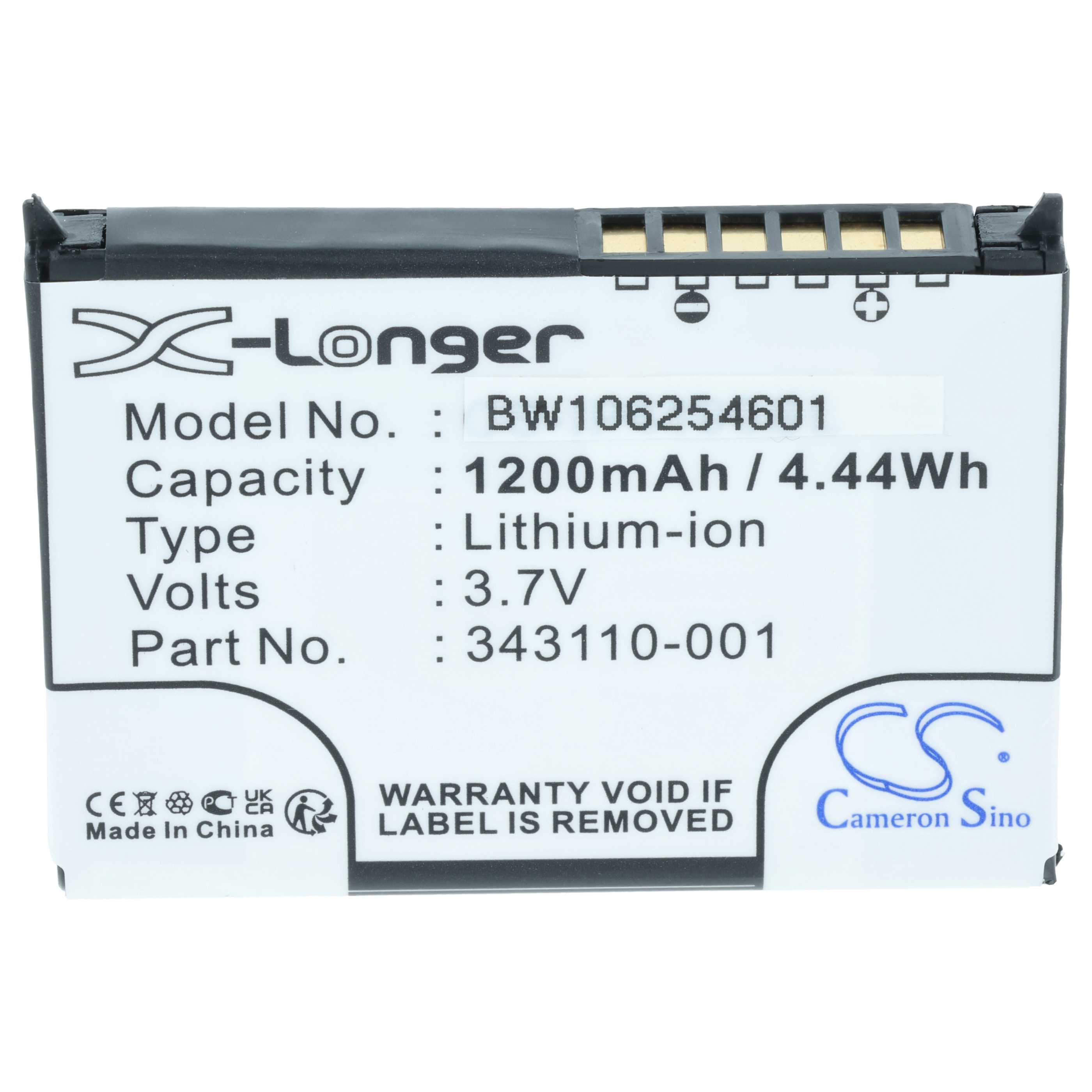 Handheld Computer Battery replaces Fujitsu Siemens PL400MB, PL400MD, PZX65, 10600405394 - 1000mAh, 3.7V