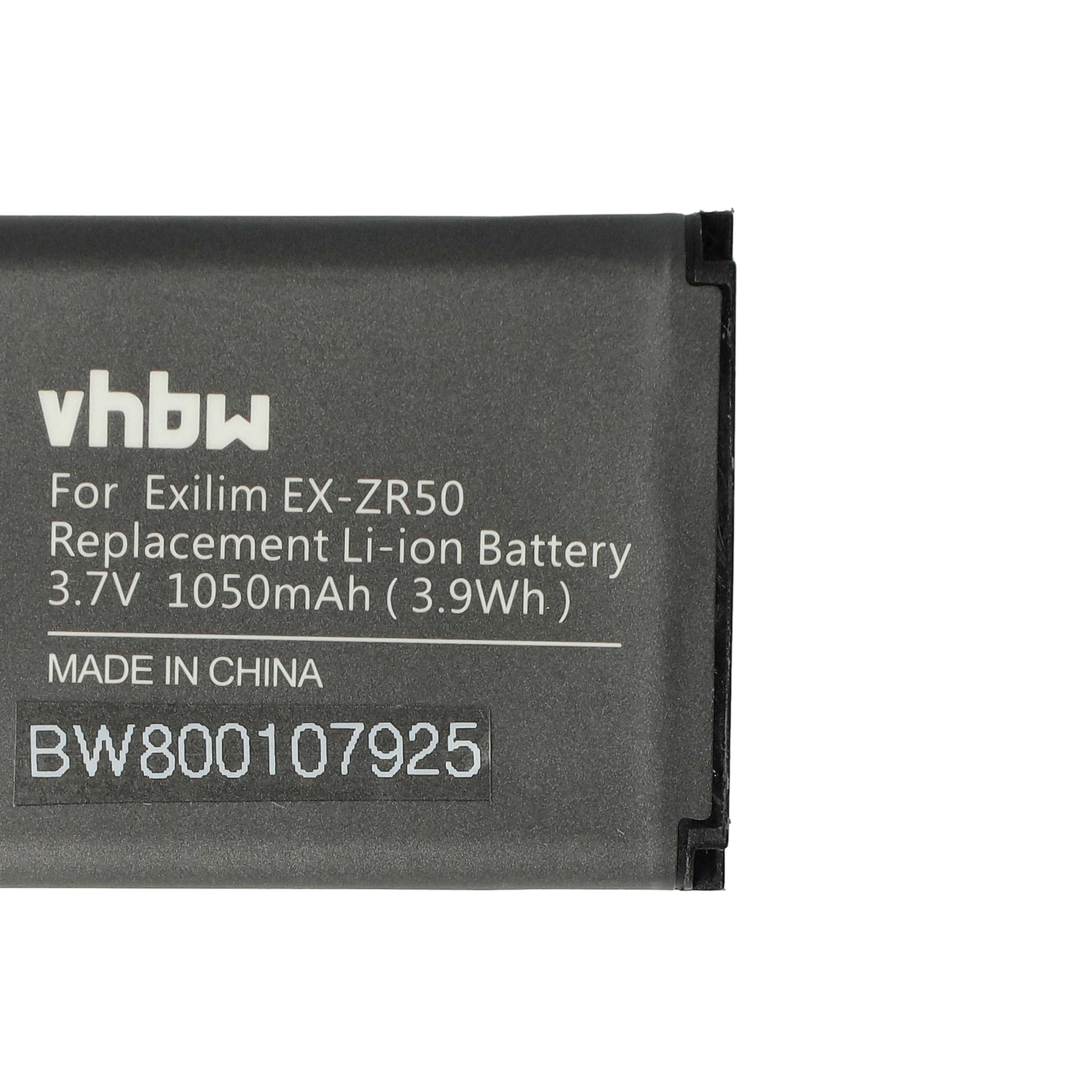 3x Battery replaces Casio NP-160 - 1050mAh, 3.7V, Li-Ion