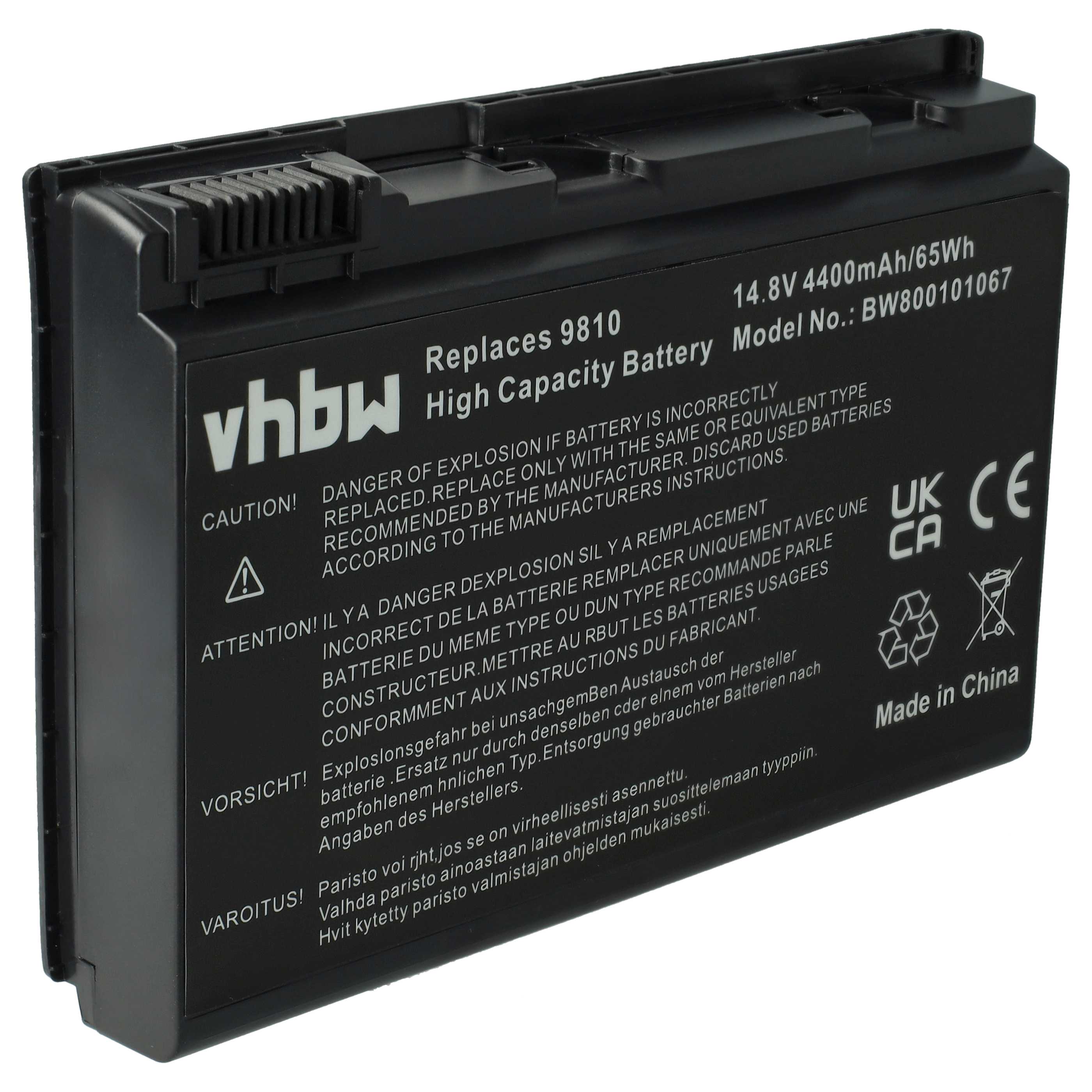 Batterie remplace Acer BATBL50L6, BATBL50L8H, BATBL50L8L pour ordinateur portable - 4400mAh 14,8V Li-ion, noir