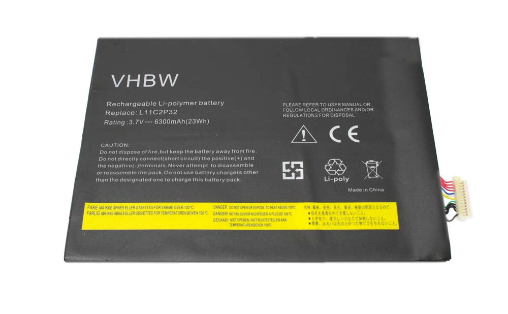 Batteria sostituisce Lenovo L11C2P32 per notebook Lenovo - 6300mAh 3,7V Li-Ion