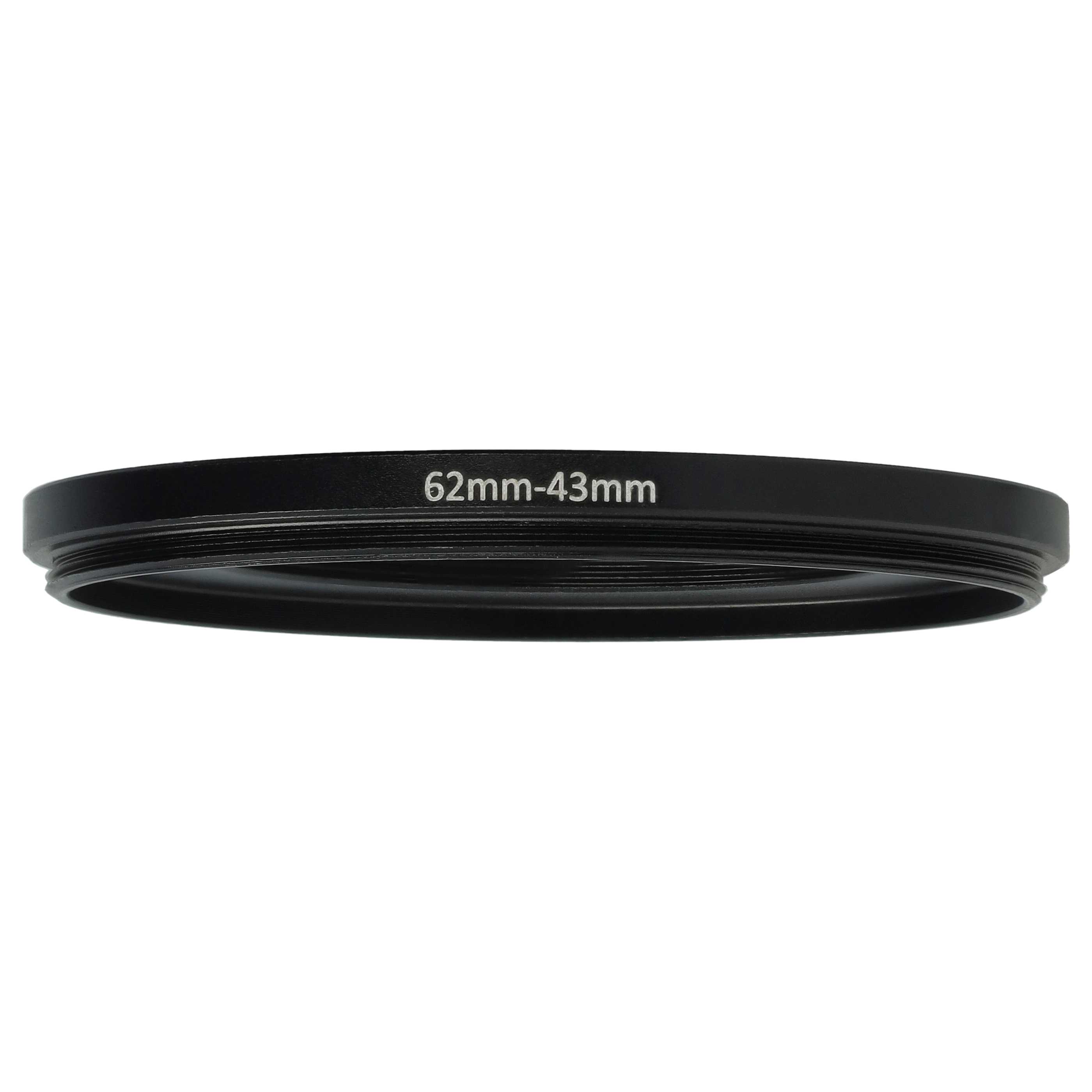 Anillo adaptador Step Down de 62 mm a 43 mm para objetivo de la cámara - Adaptador de filtro, metal, negro