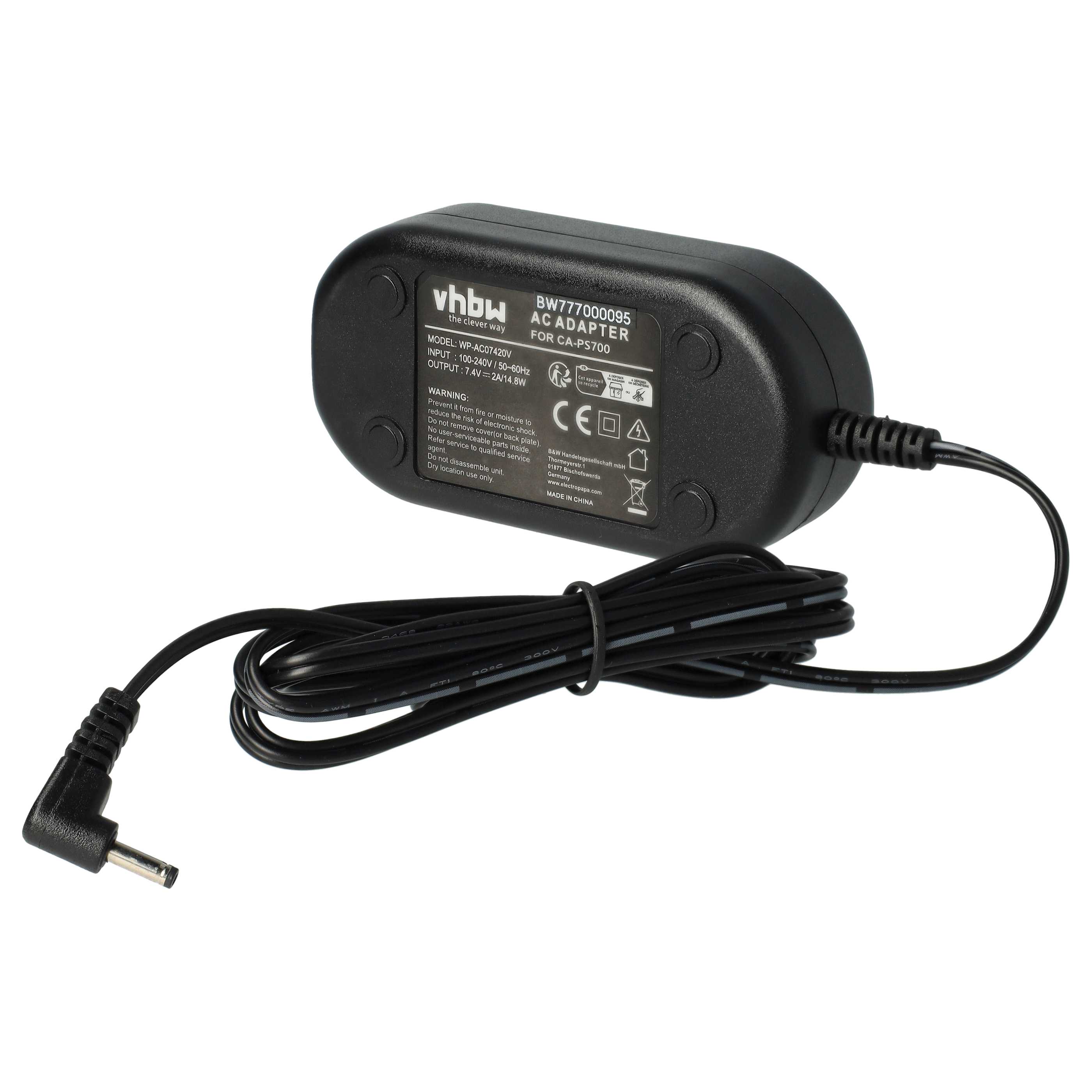 Power Supply replaces ACK-E10 for Camera + DC Coupler as Canon DR-E10 - 2 m, 7.4 V 2.0 A