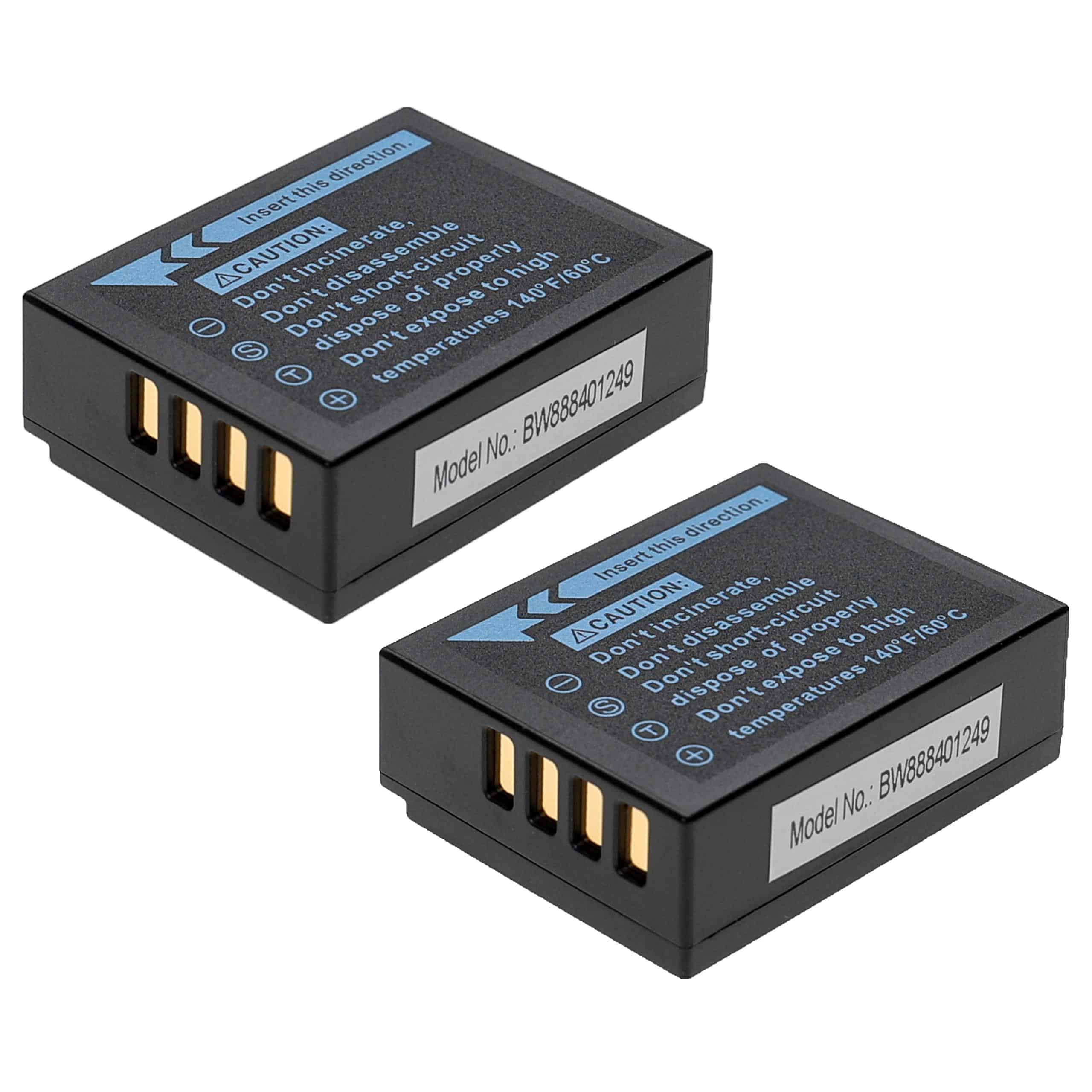 Batteries (2x pièces) remplace Fujifilm NP-W126, NP-W126s pour appareil photo - 1140mAh 7,2V Li-ion