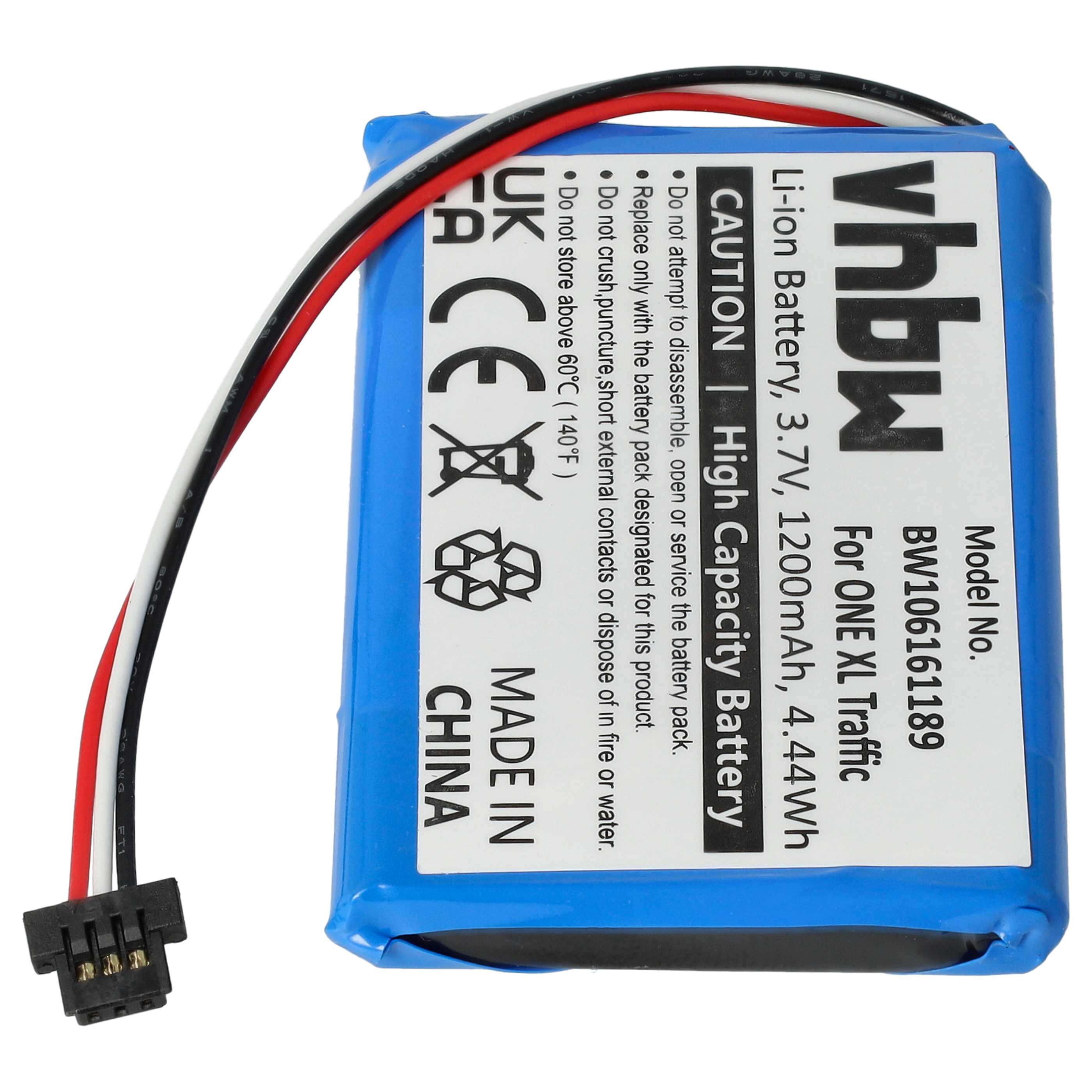GPS Battery Replacement for TomTom ICP553450, AHA11111009, 1ICP6//34/50 - 1200mAh, 3.7V