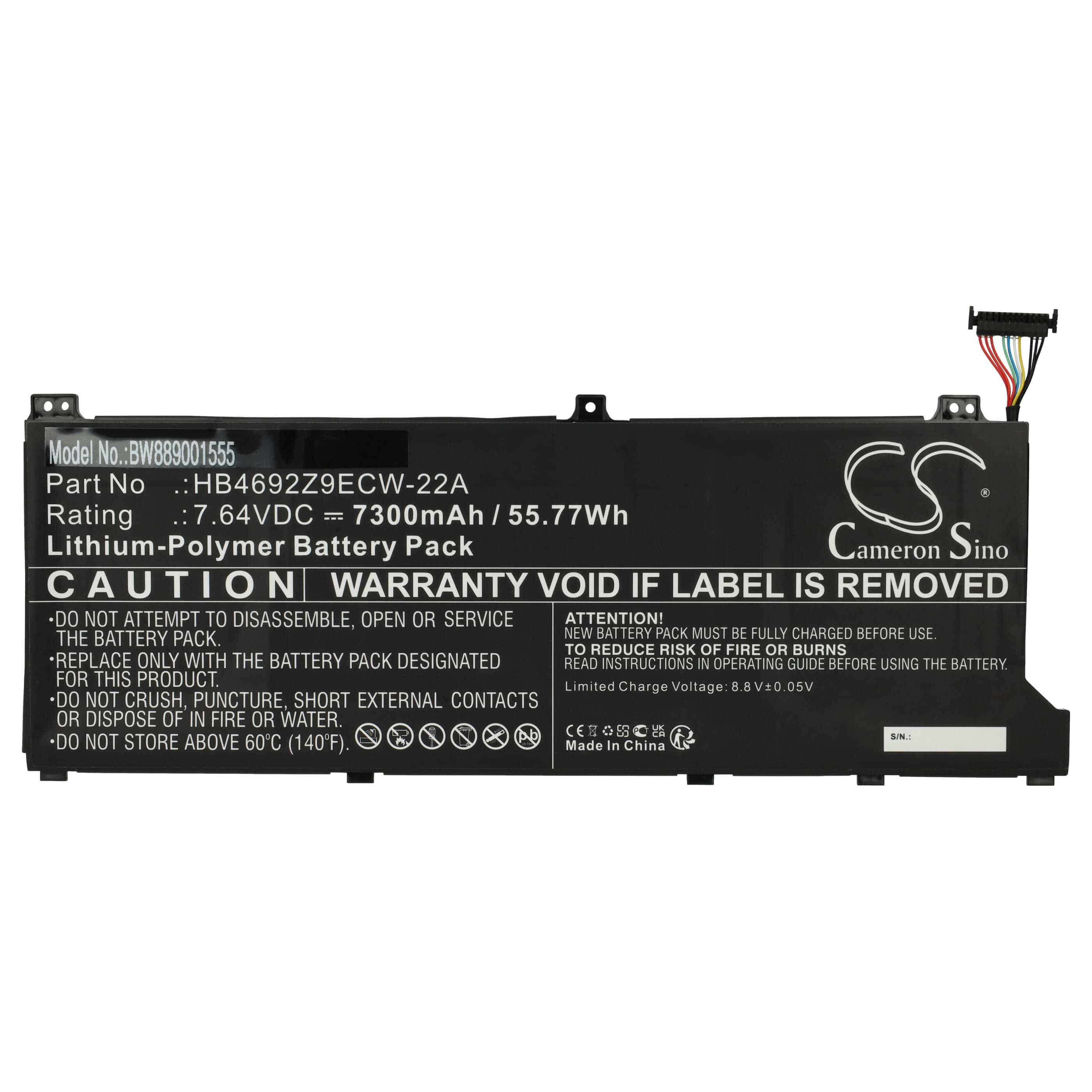 Akumulator do laptopa zamiennik Huawei HB4692Z9ECW-22A - 7300 mAh 7,64 V LiPo, czarny
