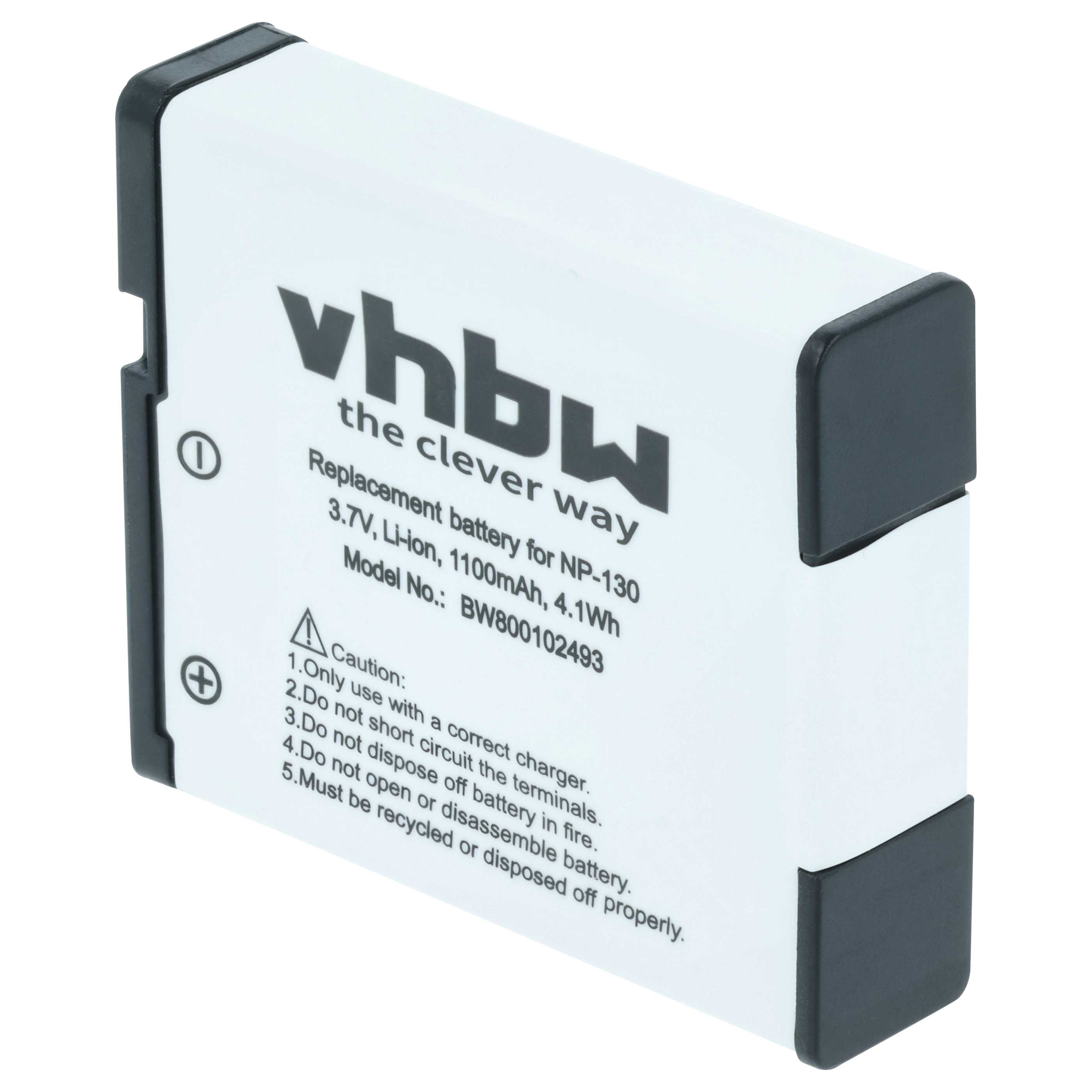 Battery replaces Casio NP-130, NP-130A - 1100mAh, 3.6V, Li-Ion