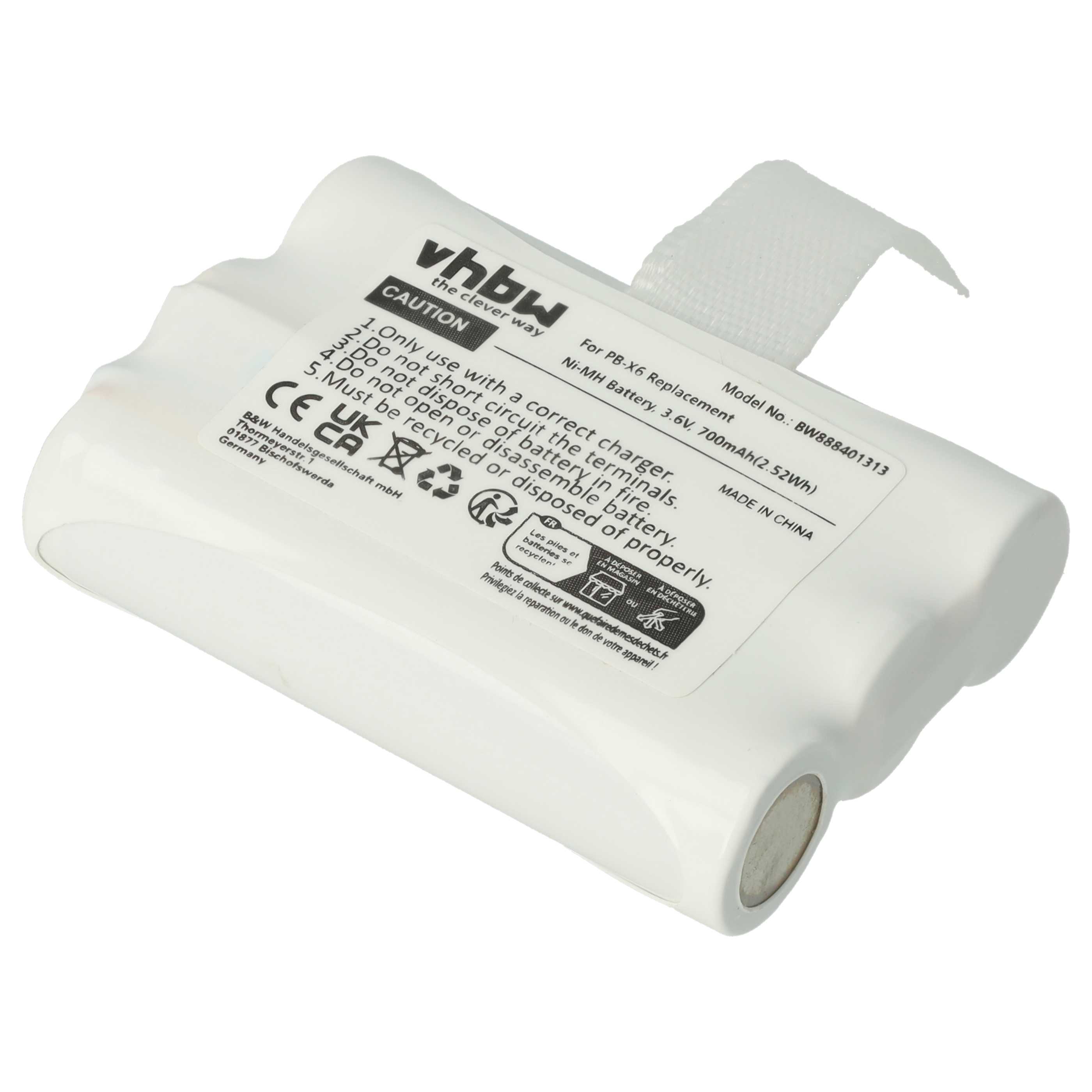 Radio 10x Battery replaces Midland PB-X6 - 700 mAh 3.6 V NiMH