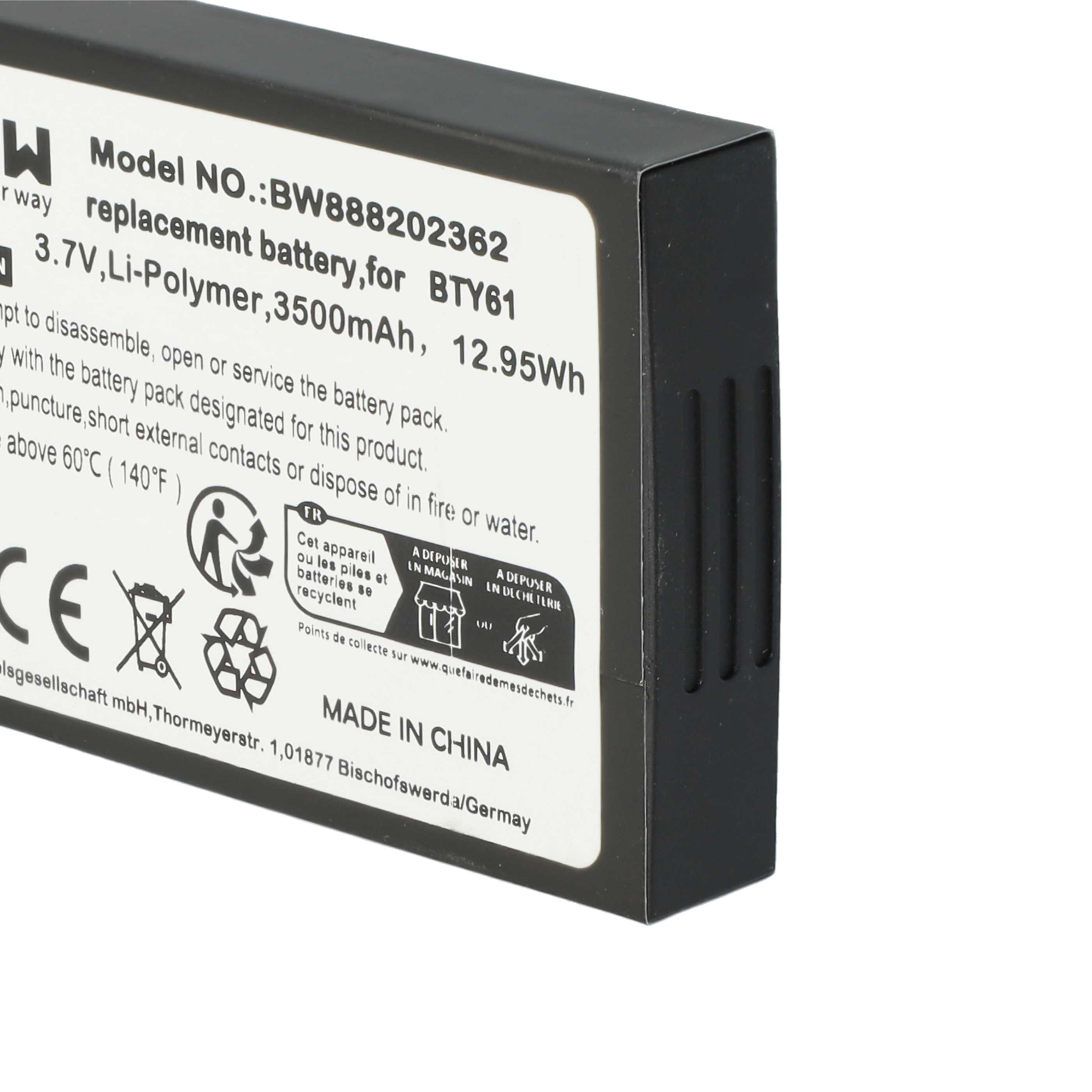 Handheld Computer 5x Battery replaces Newland BTY61 - 3800mAh, 3.7V