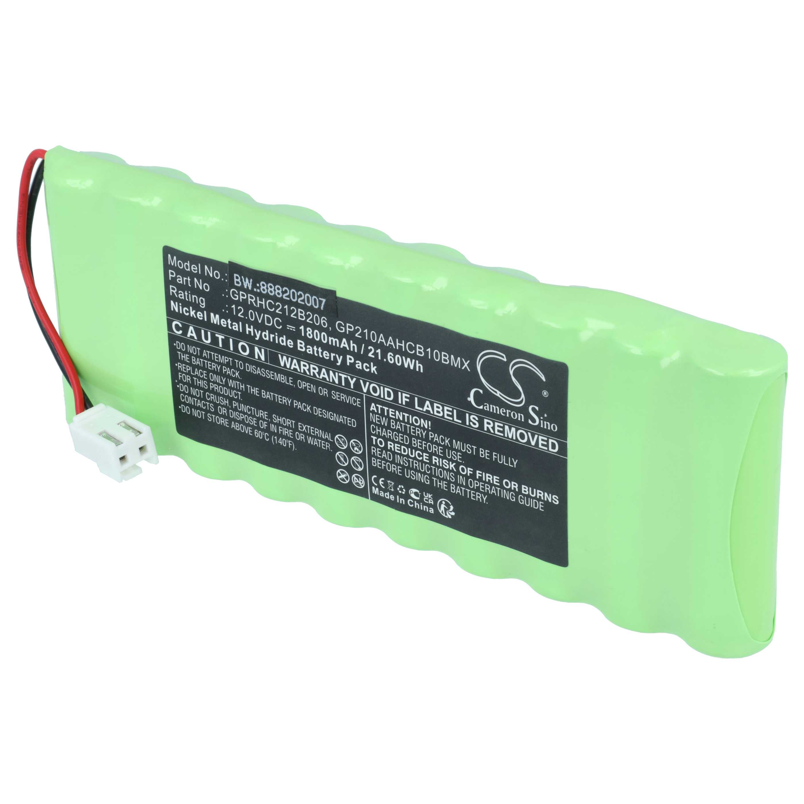 Batería reemplaza Ansmann 2412-3011 para diversos dispositivos (1800 mAh, 12 V, NiMH)