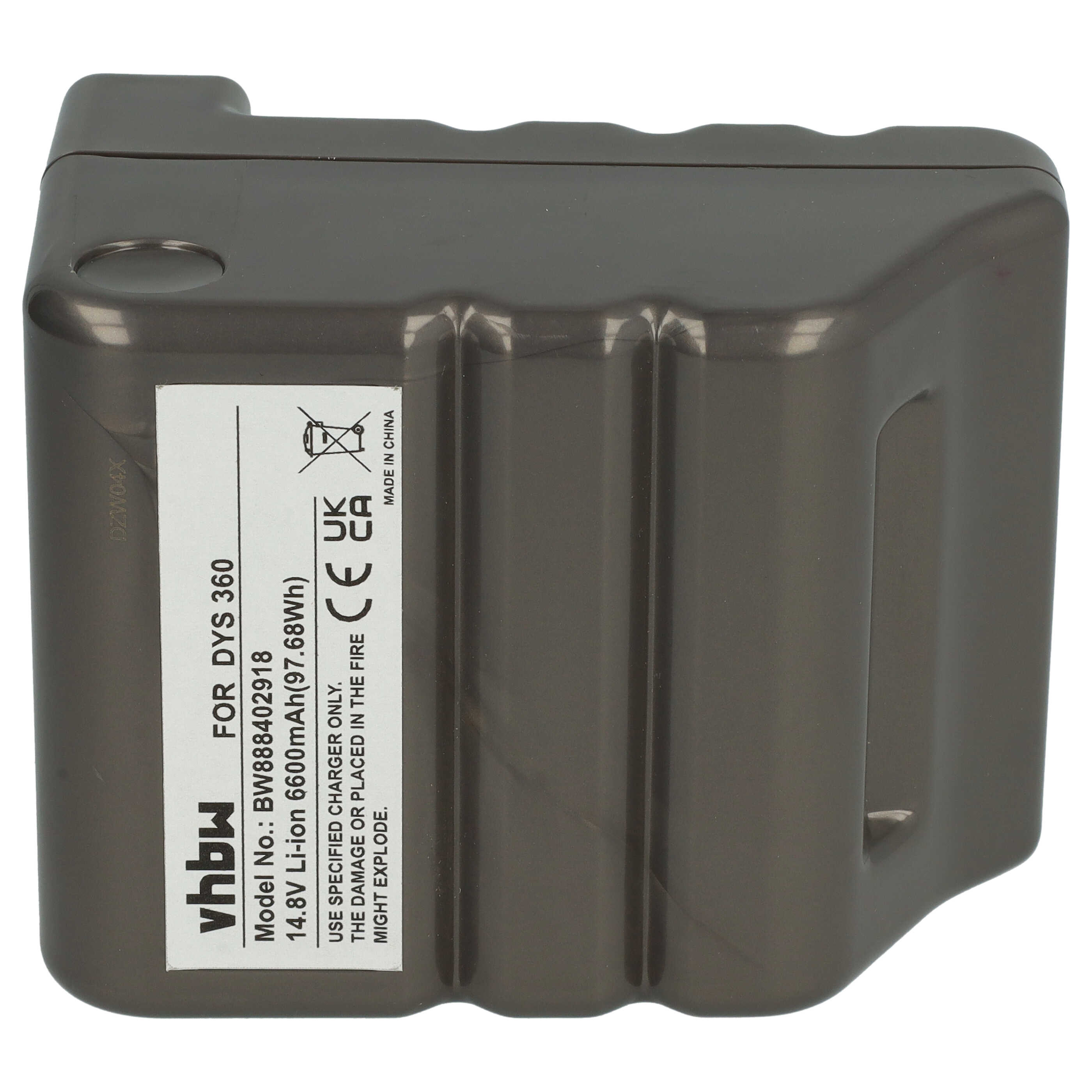 Batterie remplace Dyson 970049-01, 968734-02 pour robot aspirateur - 6600mAh 14,8V Li-ion
