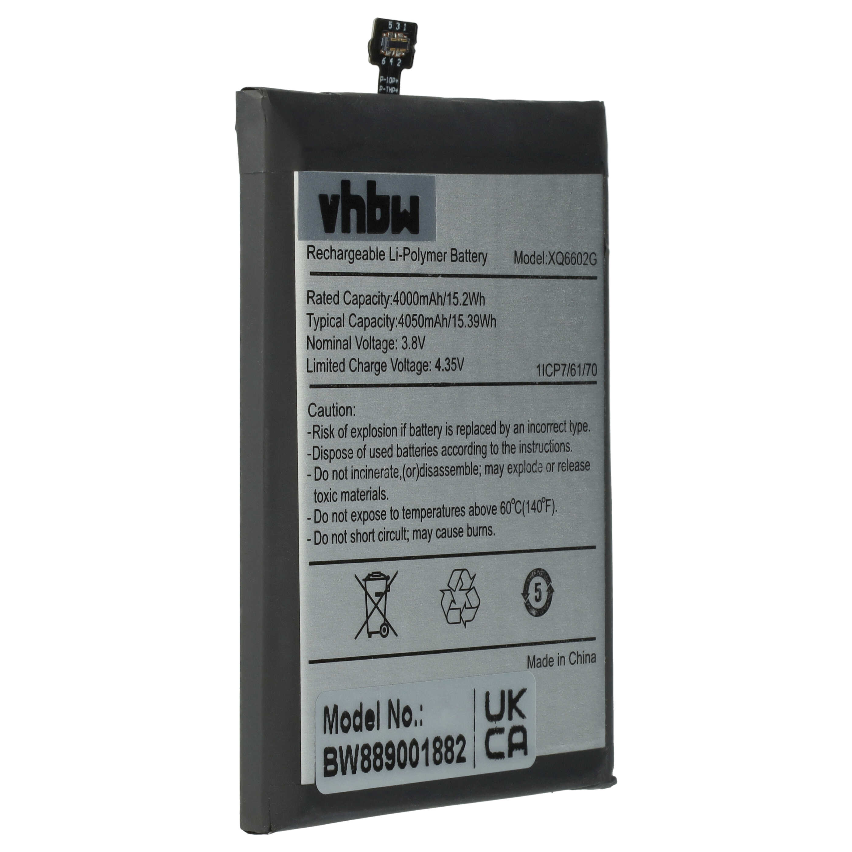 Akumulator do telefonu smartfona zamiennik CAT XQ6602G - 4000 mAh 3,8 V LiPo