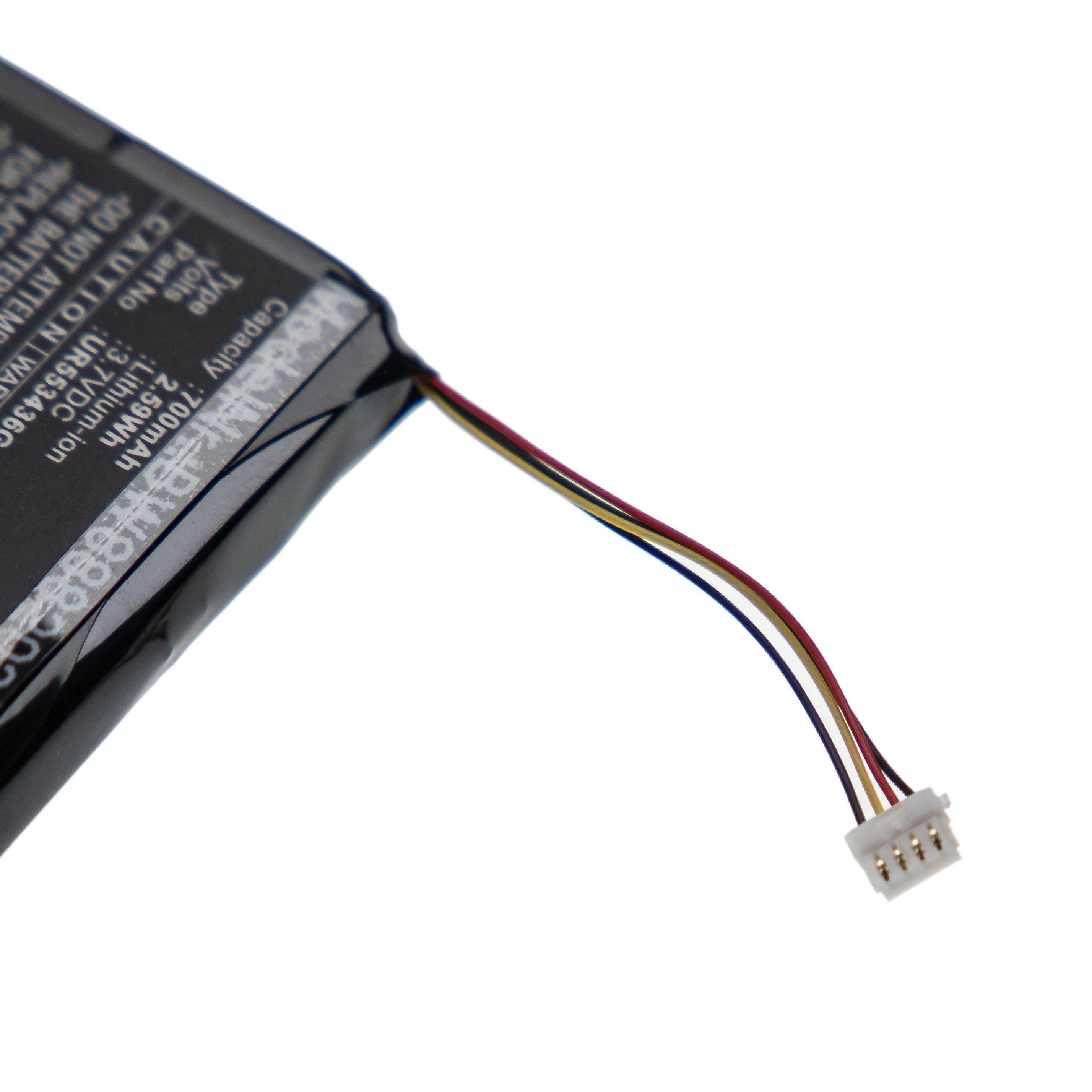 Batterie remplace Sigma UR553436G pour compteur de vélo GPS - 700mAh 3,7V Li-ion