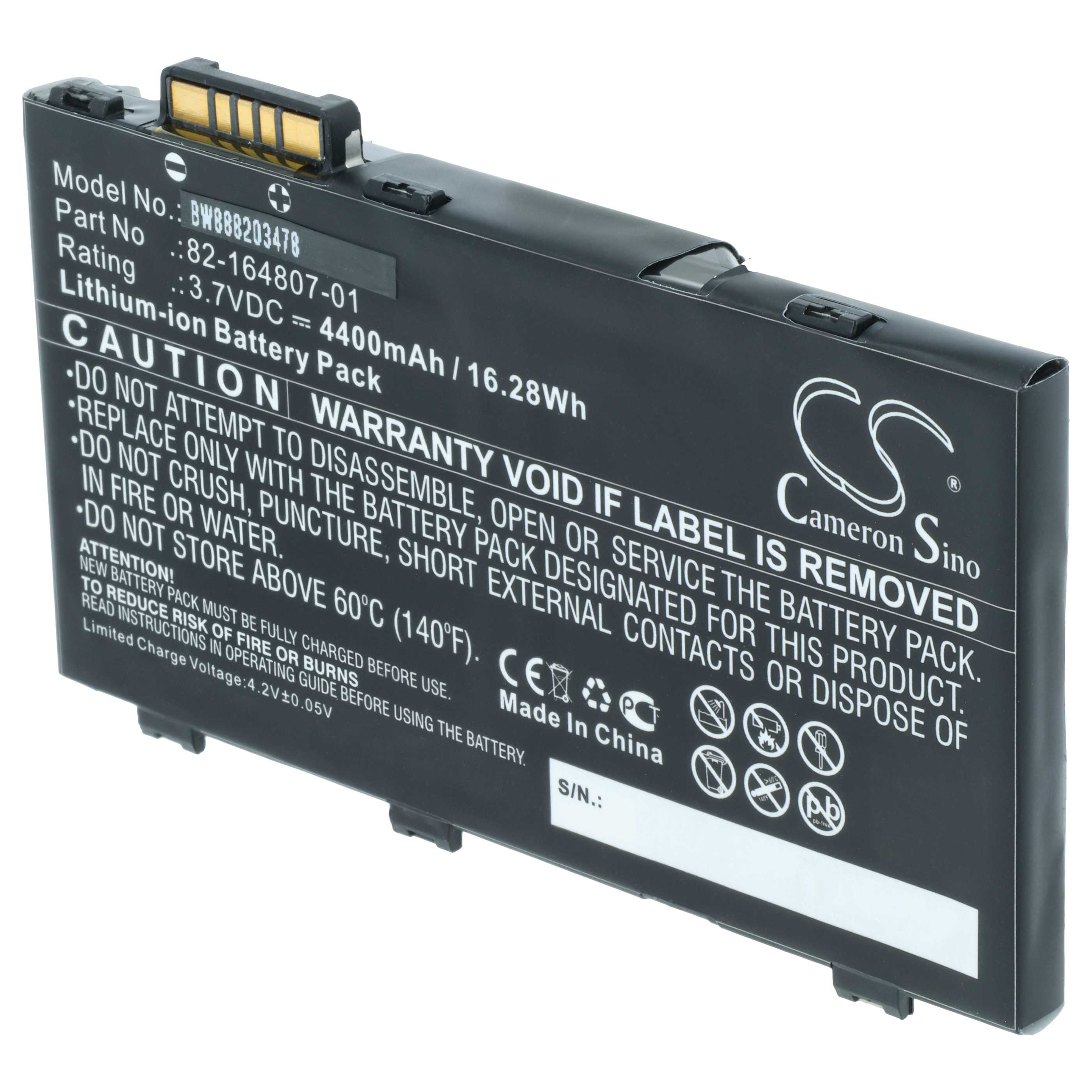 Mobile Computer 5x Battery replaces Motorola 82-172087-01, 82-164807-01, 82-164801-02 - 4400mAh, 3.7V