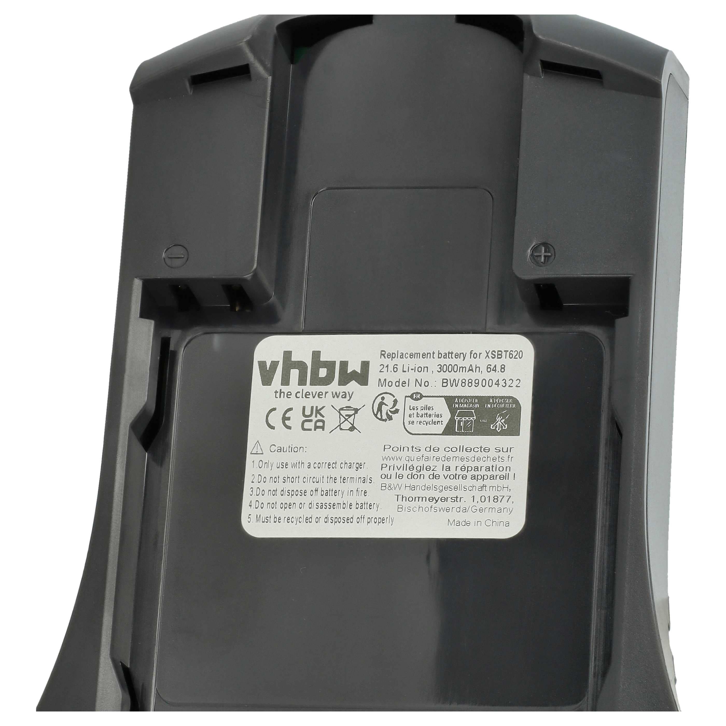 Battery replaces XSBT620 for Shark 3000mAh, 21.6V, Li-Ion