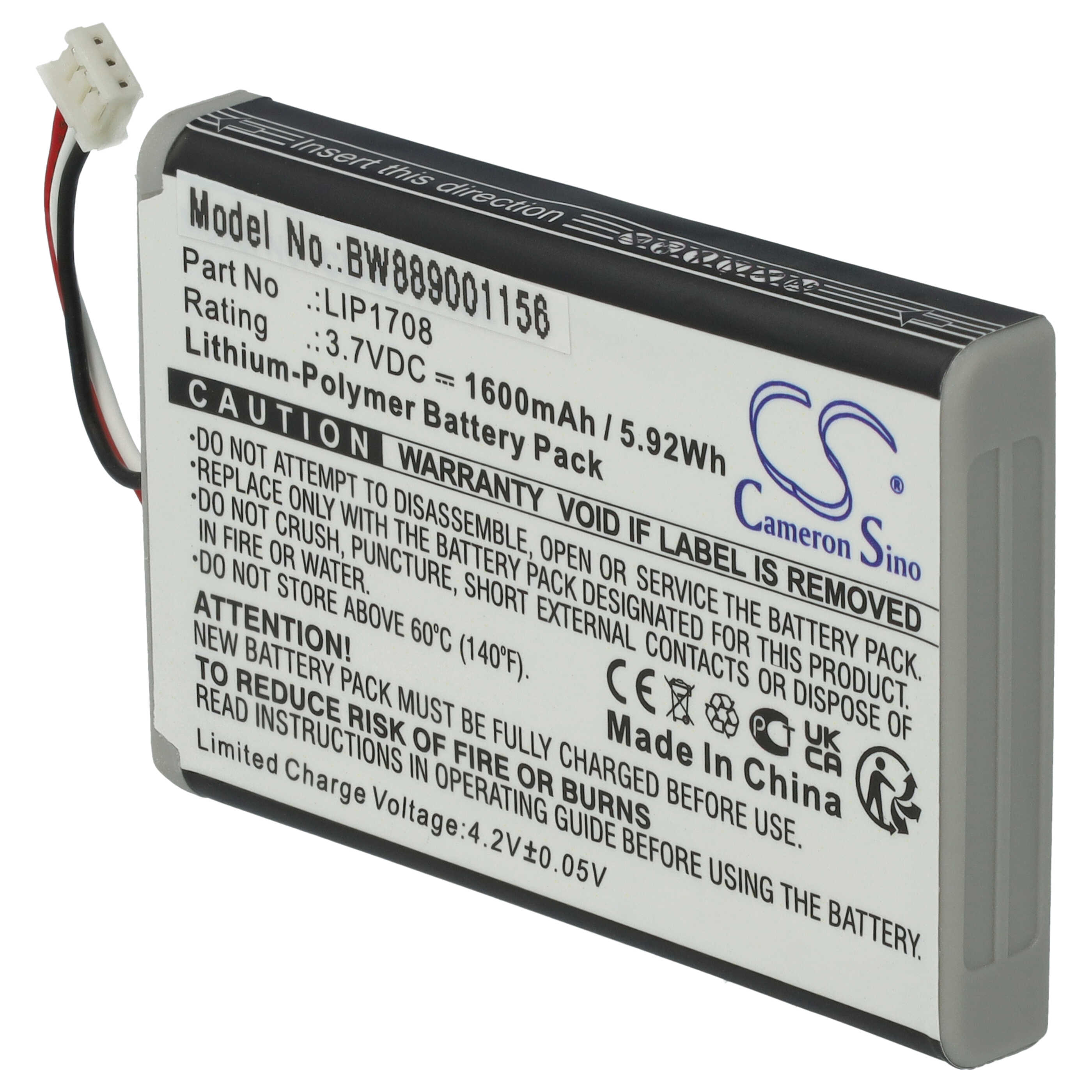 Akumulator do konsoli Sony zamiennik Sony LIP1708 - 1600 mAh, 3,7 V
