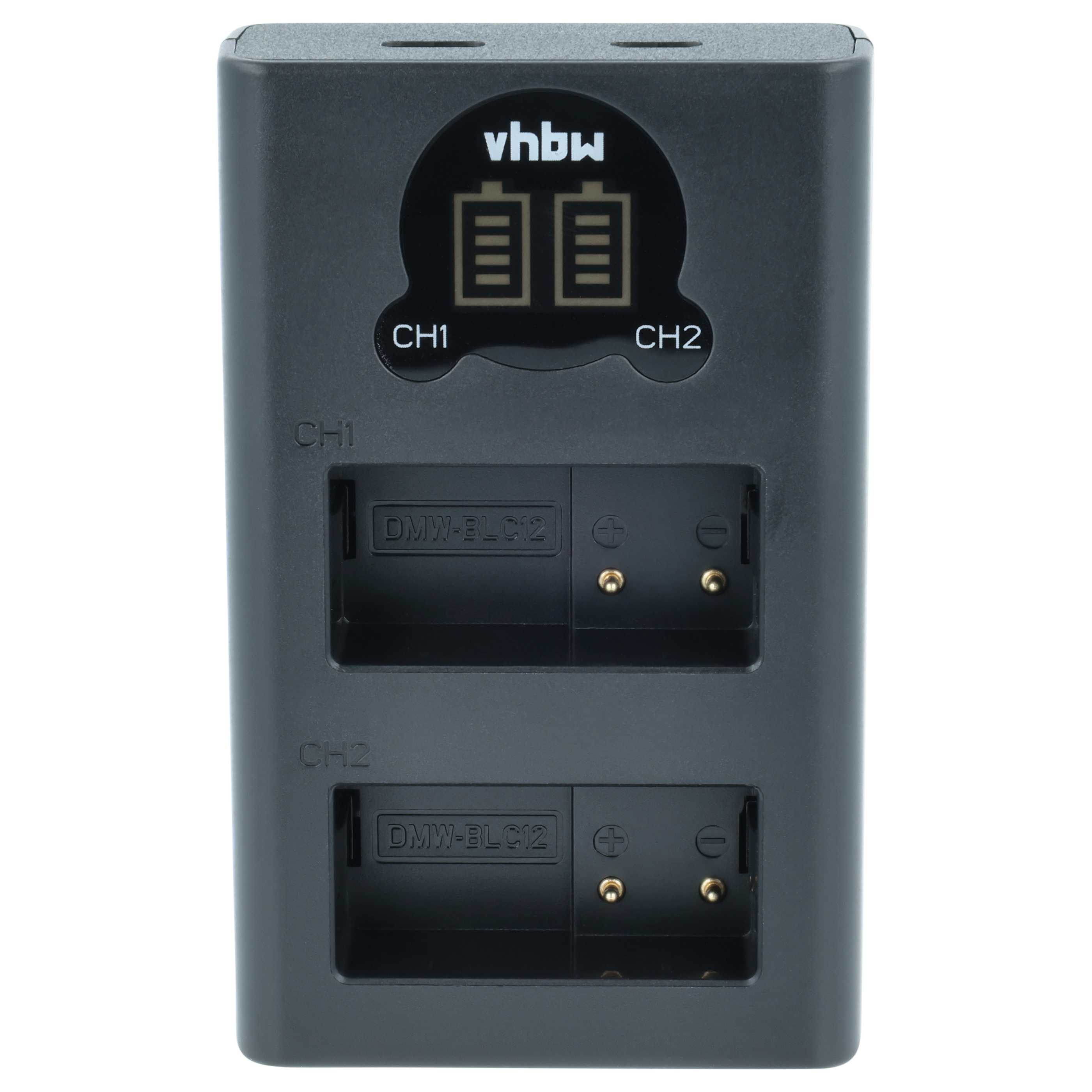 Battery Charger USB-C + Cable USB-C replaces Panasonic DE‑A80, DE‑A79BB for Leica Digital Camera etc.