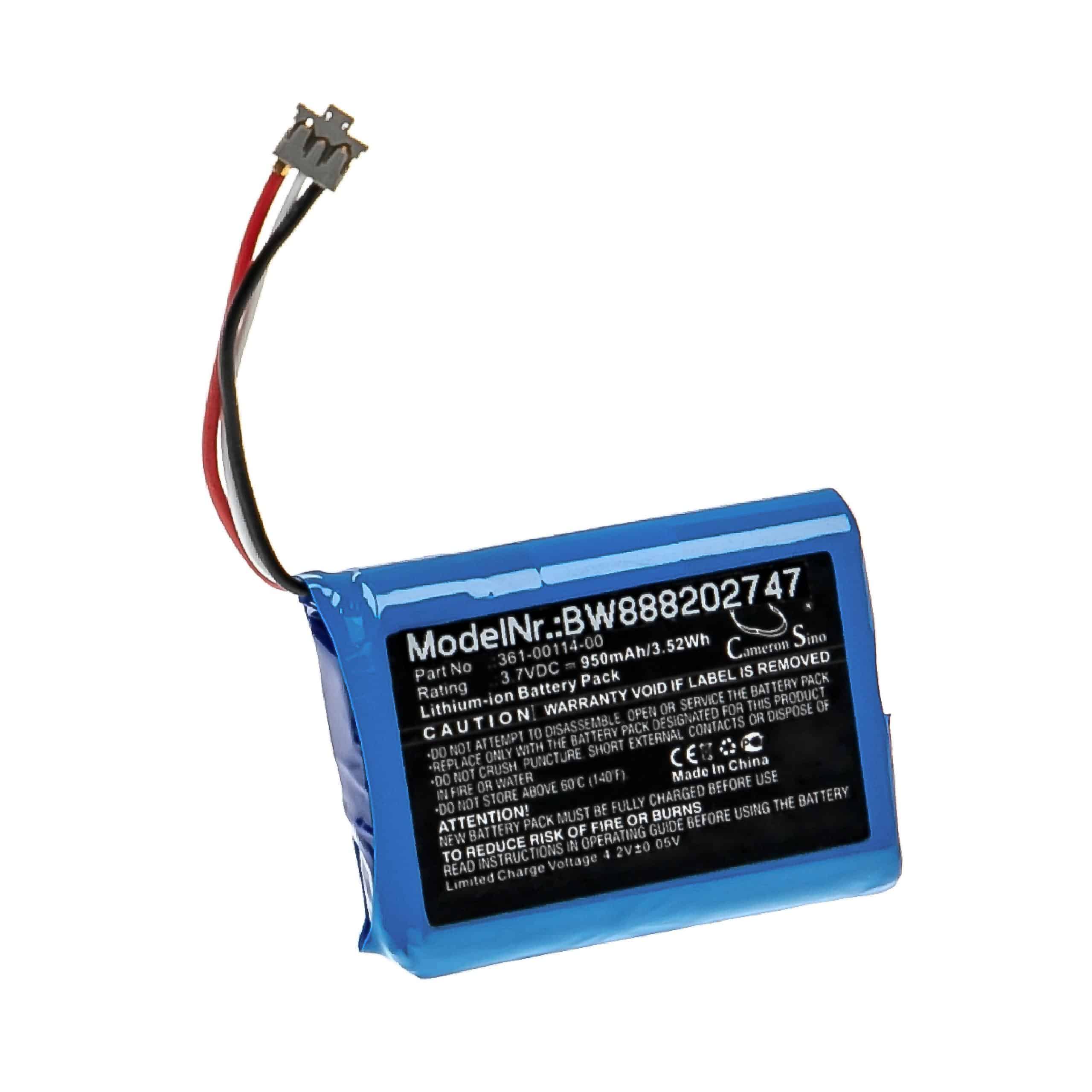 Batterie remplace Garmin 361-00114-00 pour communciateur satellite GPS - 950mAh 3,7V Li-ion