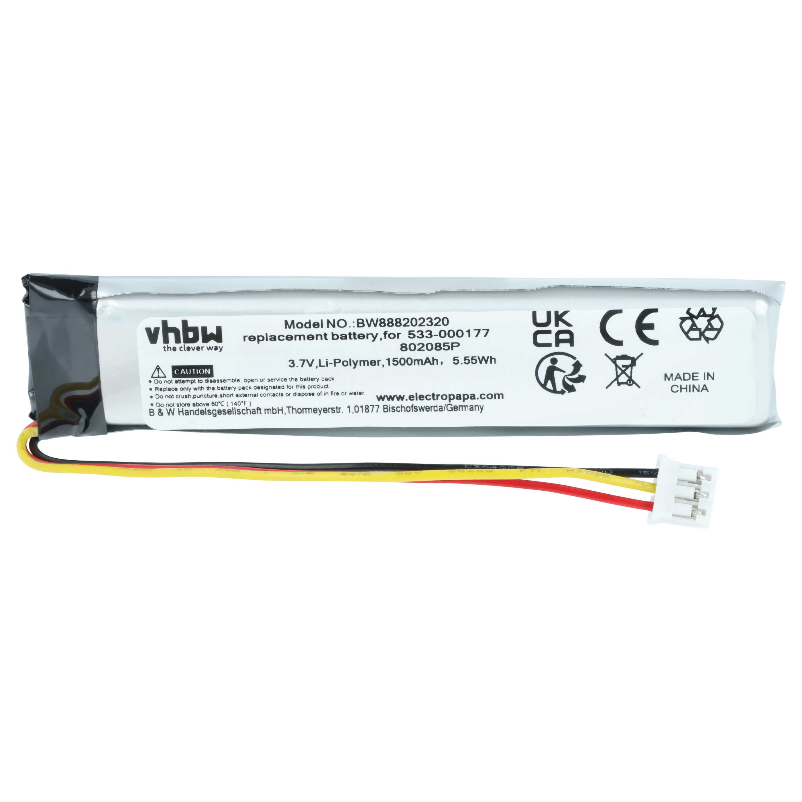 Tastatur-Akku als Ersatz für Logitech 533-000177 für Logitech - 1500mAh 3,7V Li-Polymer