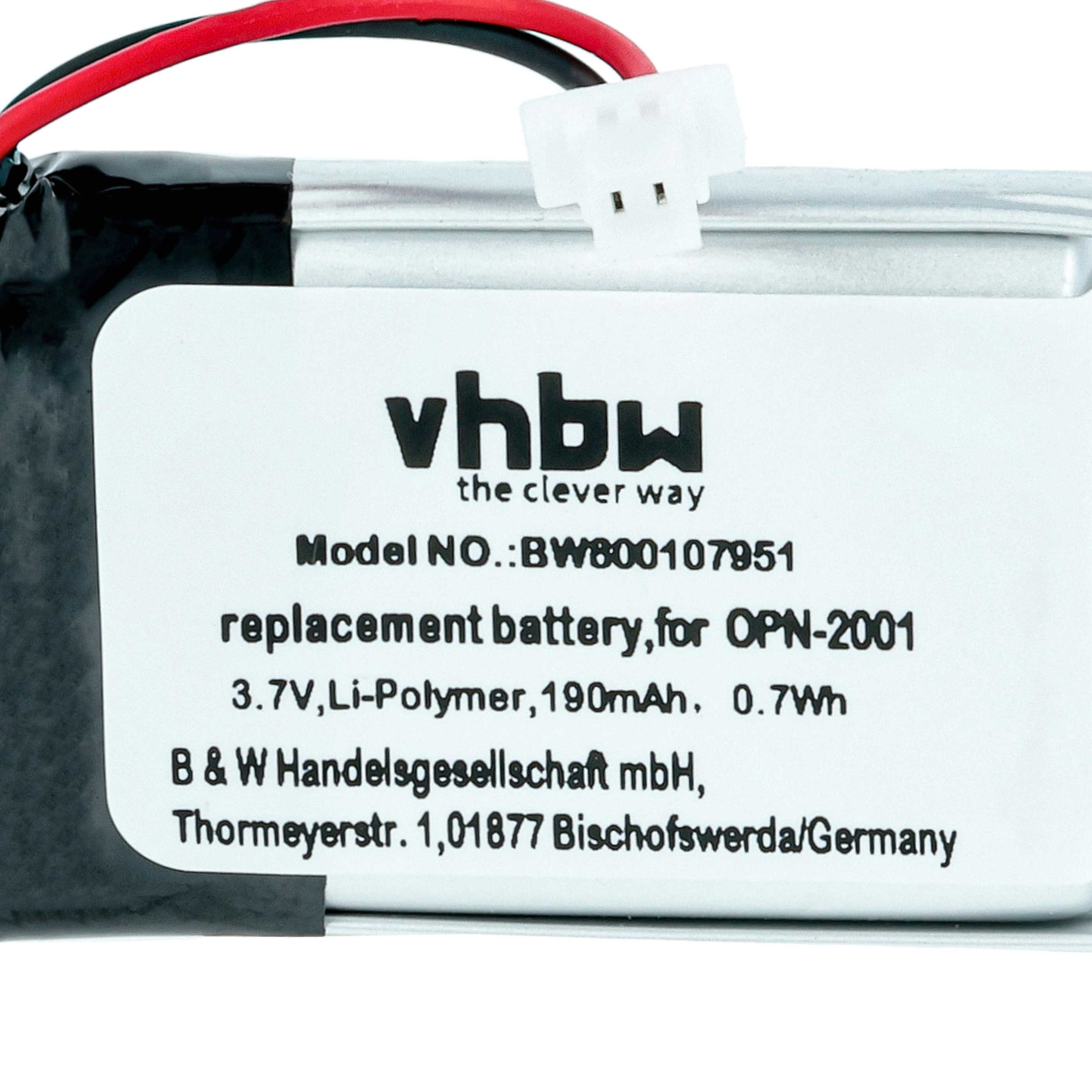 Batterie remplace Opticon OPN-2001 pour scanner de code-barre Opticon - 190mAh 3,7V
