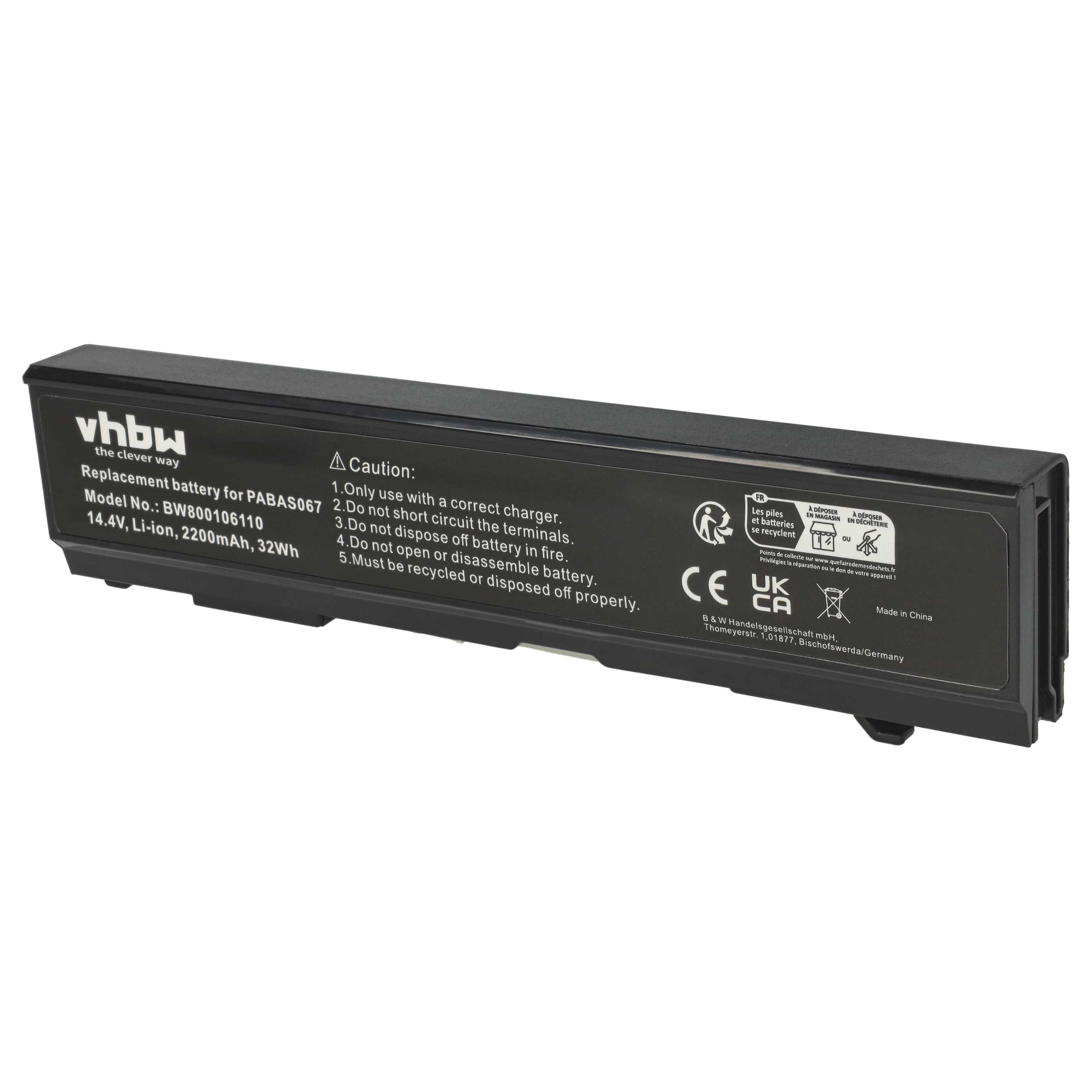 Akumulator do laptopa zamiennik Toshiba PA3451U-1BRS, PABAS067 - 2200 mAh 14,4 V Li-Ion, czarny