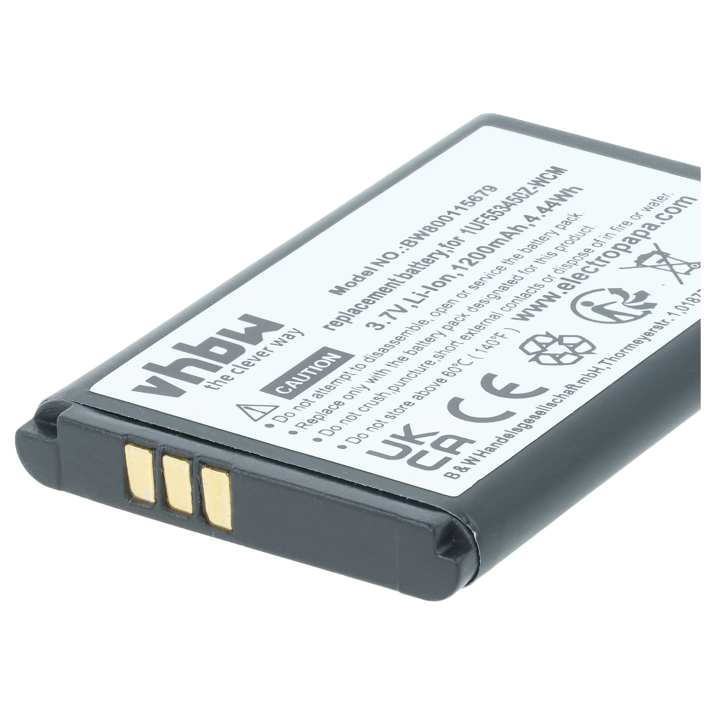 Batería reemplaza 1UF553450Z-WCM, B056P036-1004, ACK-40403 para tablet, Pad (1200 mAh, 3,7 V, Li-Ion)