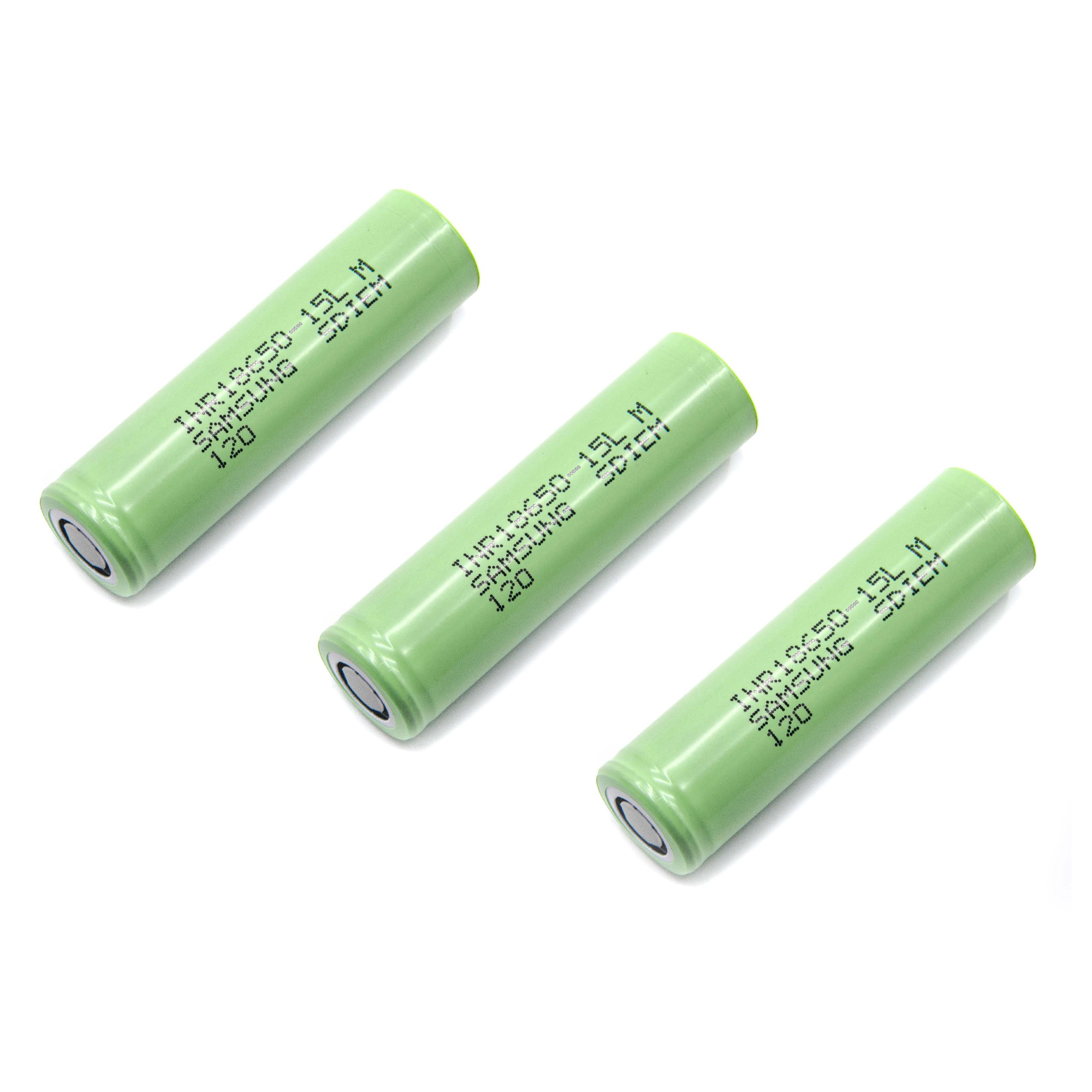 Raw Battery Cells (3 Piece) for Rechargeable Batteries - 1500mAh 3.6V LiNiMnCoO2