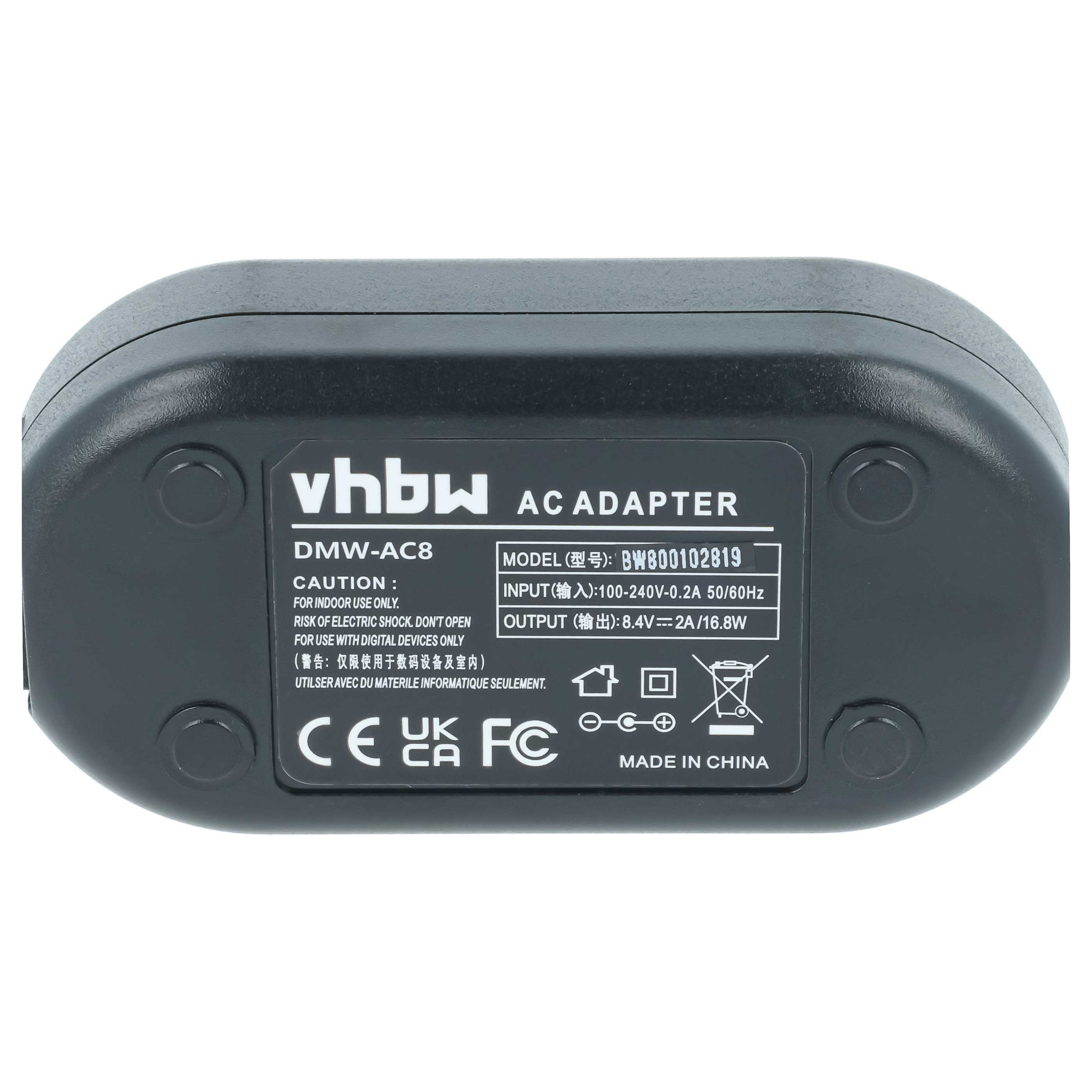 Bloc secteur remplace Panasonic DMW-DCC8, DMW-AC8EG, DMW-AC8 pour caméra Leica + coupleur DC comme Panasonic