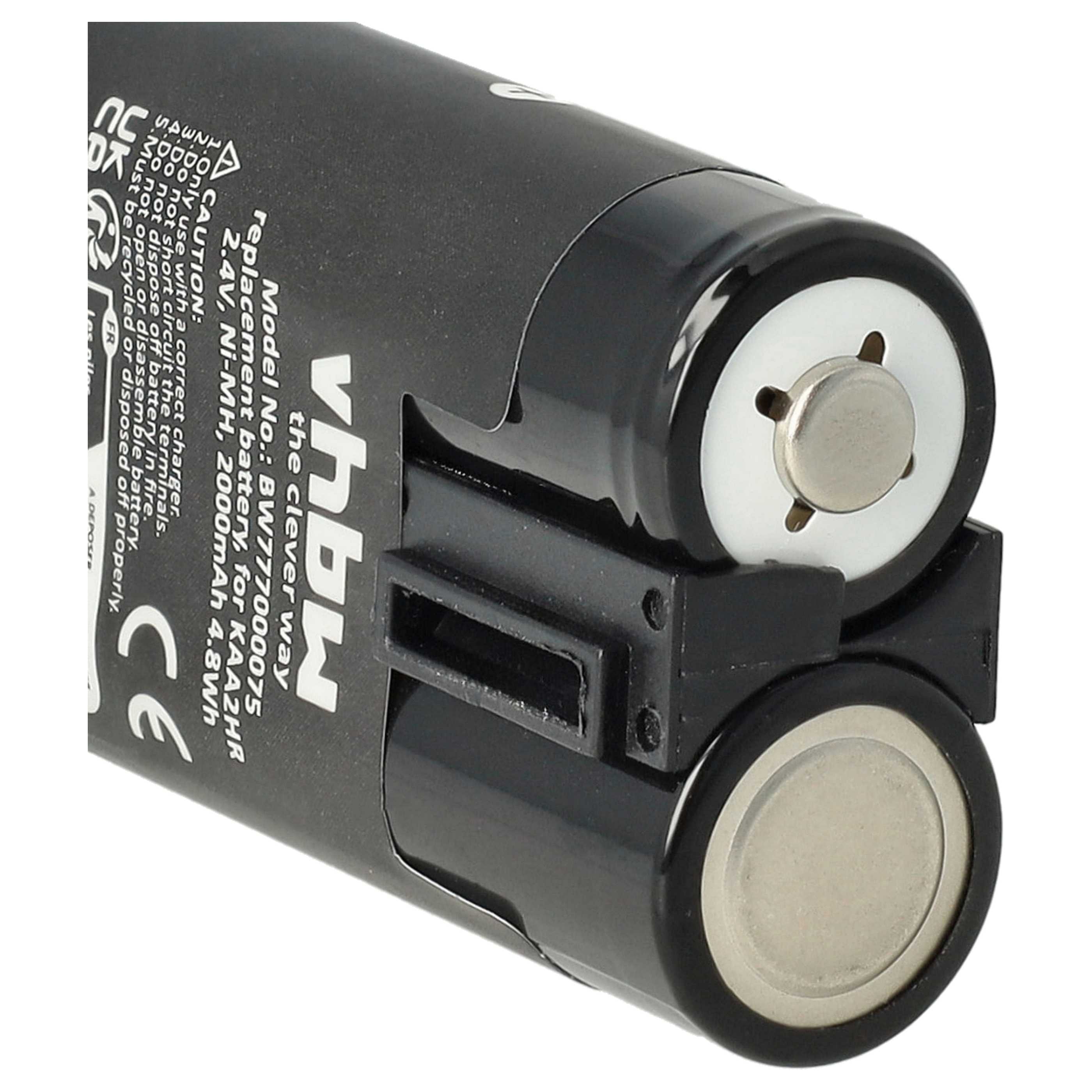3x Battery replaces Kodak KAA2HR - 2000mAh, 2.4V, NiMH
