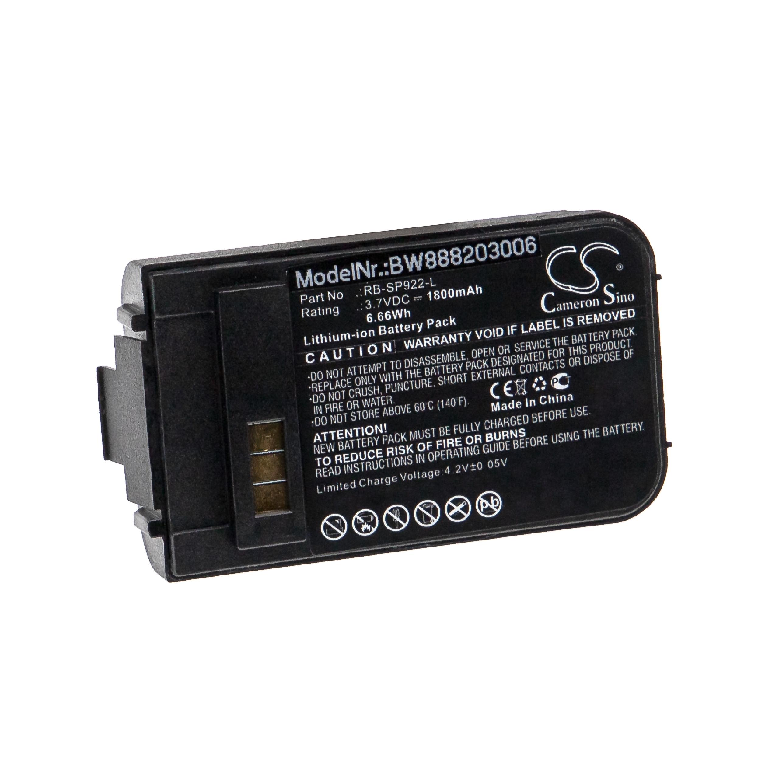 Batterie remplace EnGenius RB-SP922-L pour téléphone - 1800mAh 3,7V Li-ion
