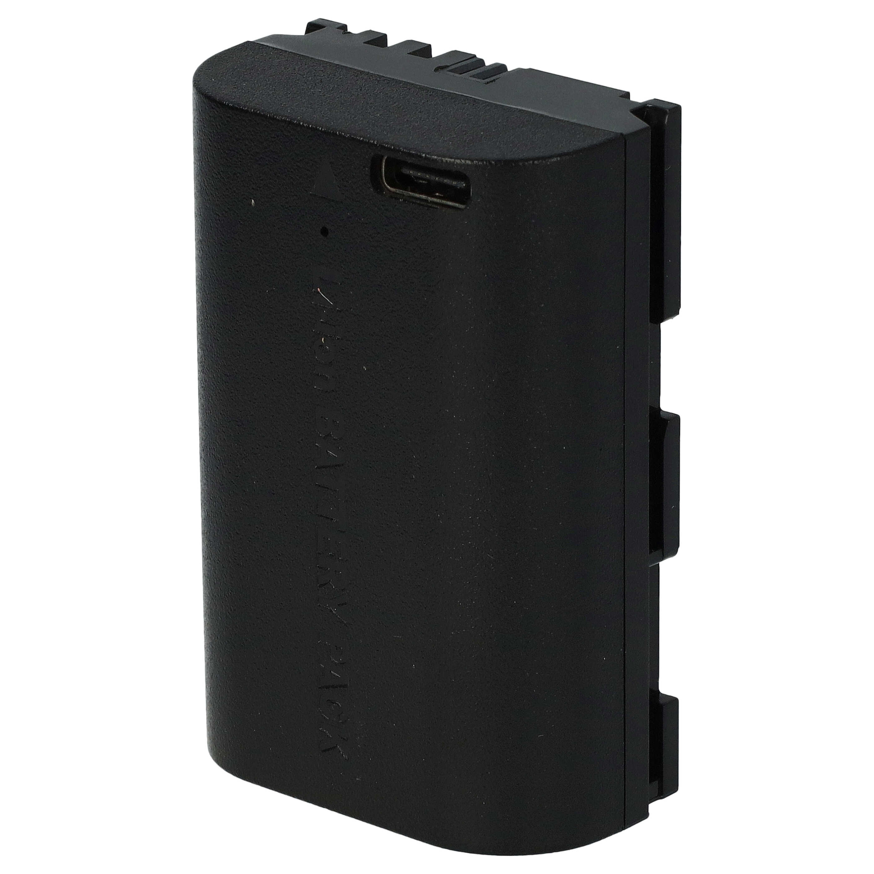 2x Battery replaces Canon LP-E6 - 1600mAh, 7.4V, Li-Ion, with USB C Socket