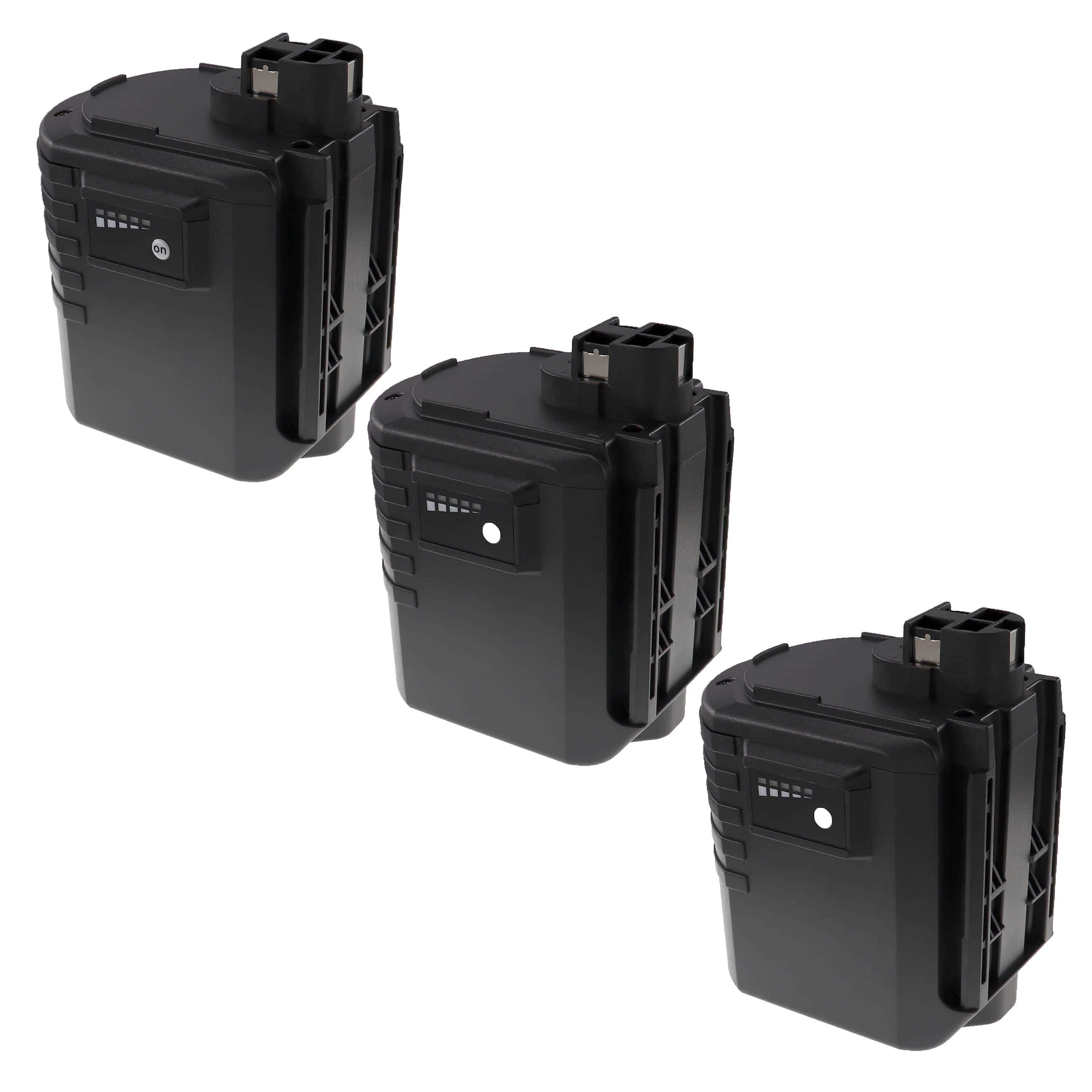 3x Battery replaces Bosch 2 607 335 082, 1617334082, 2607335082 Electric Power Tool - 3300 mAh, 24 V, NiMH