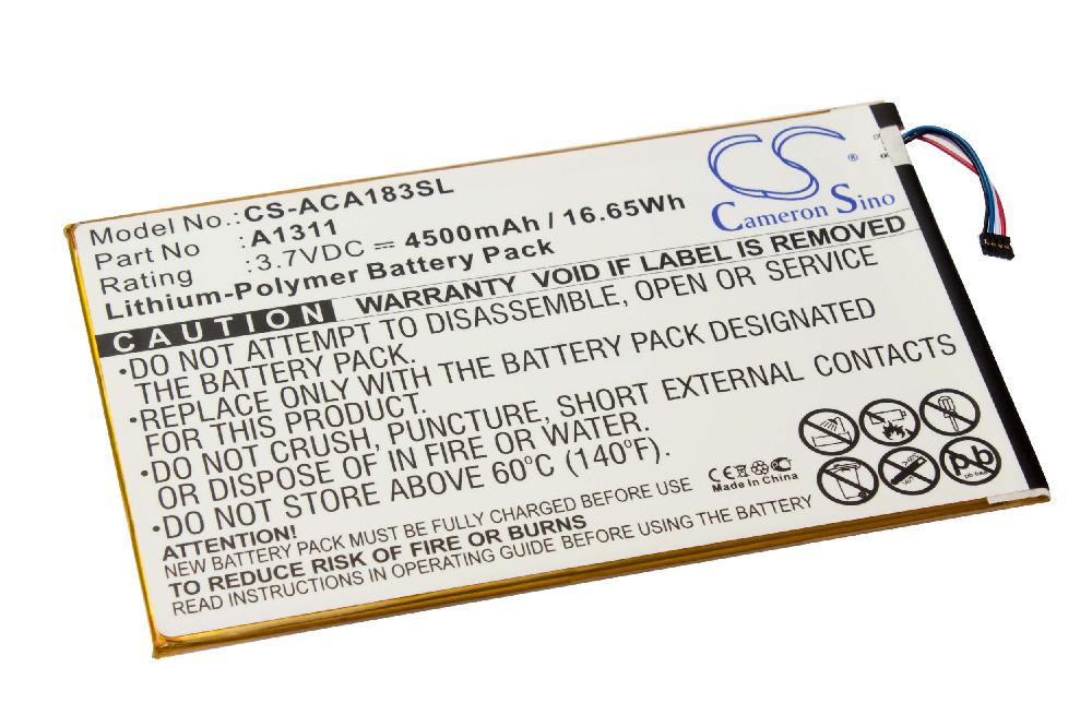 Batteria per tablet sostituisce A1311 Acer - 4500mAh 3,7V Li-Poly