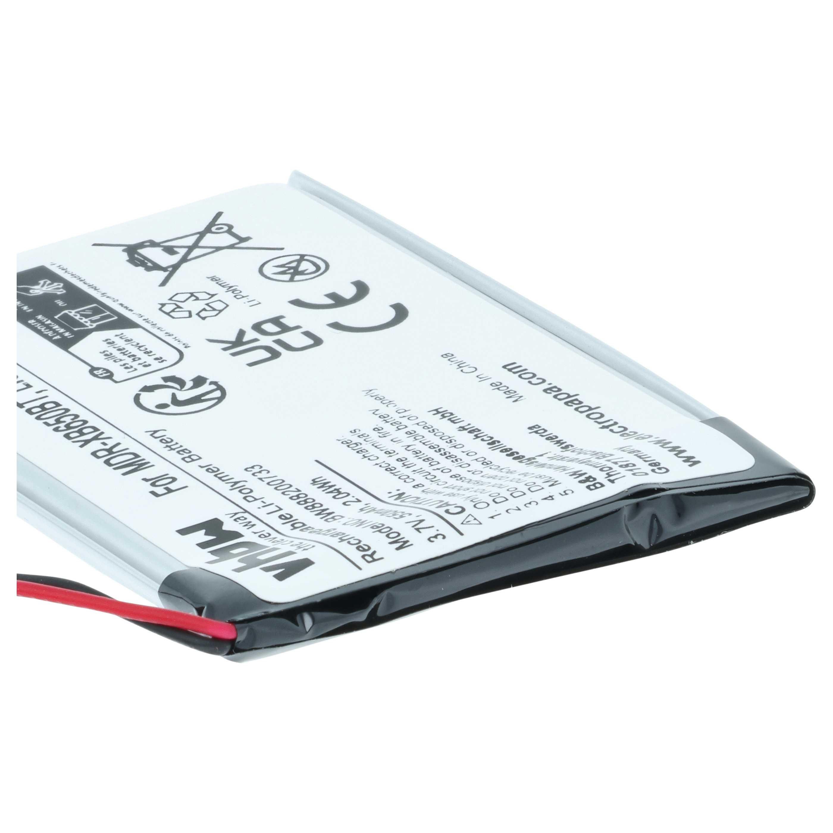 Batteria sostituisce Plantronics PR-423350 per auricolari cuffie - 550mAh 3,7V Li-Poly