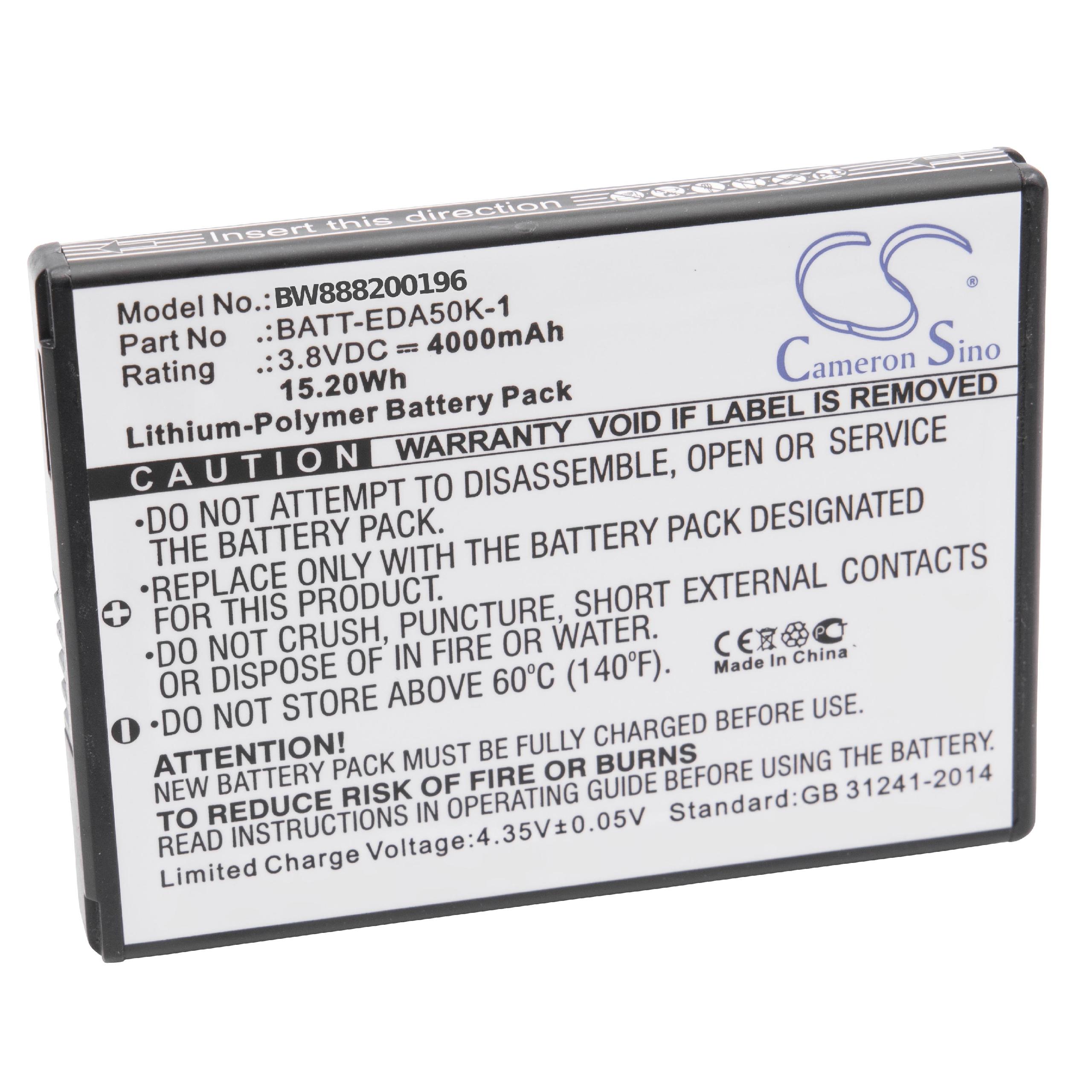 Batterie remplace Honeywell 50134176-001, 50129589-001 pour scanner de code-barre - 4000mAh 3,8V Li-polymère