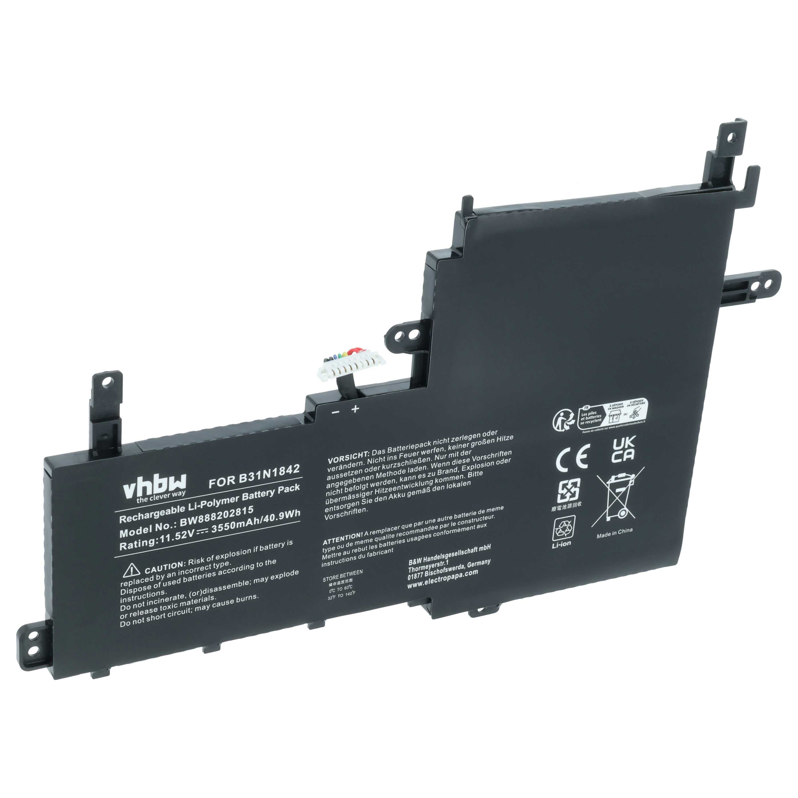Batteria sostituisce Asus B31N1842, 0B200-03440000 per notebook - 3550mAh 11,52V Li-Poly
