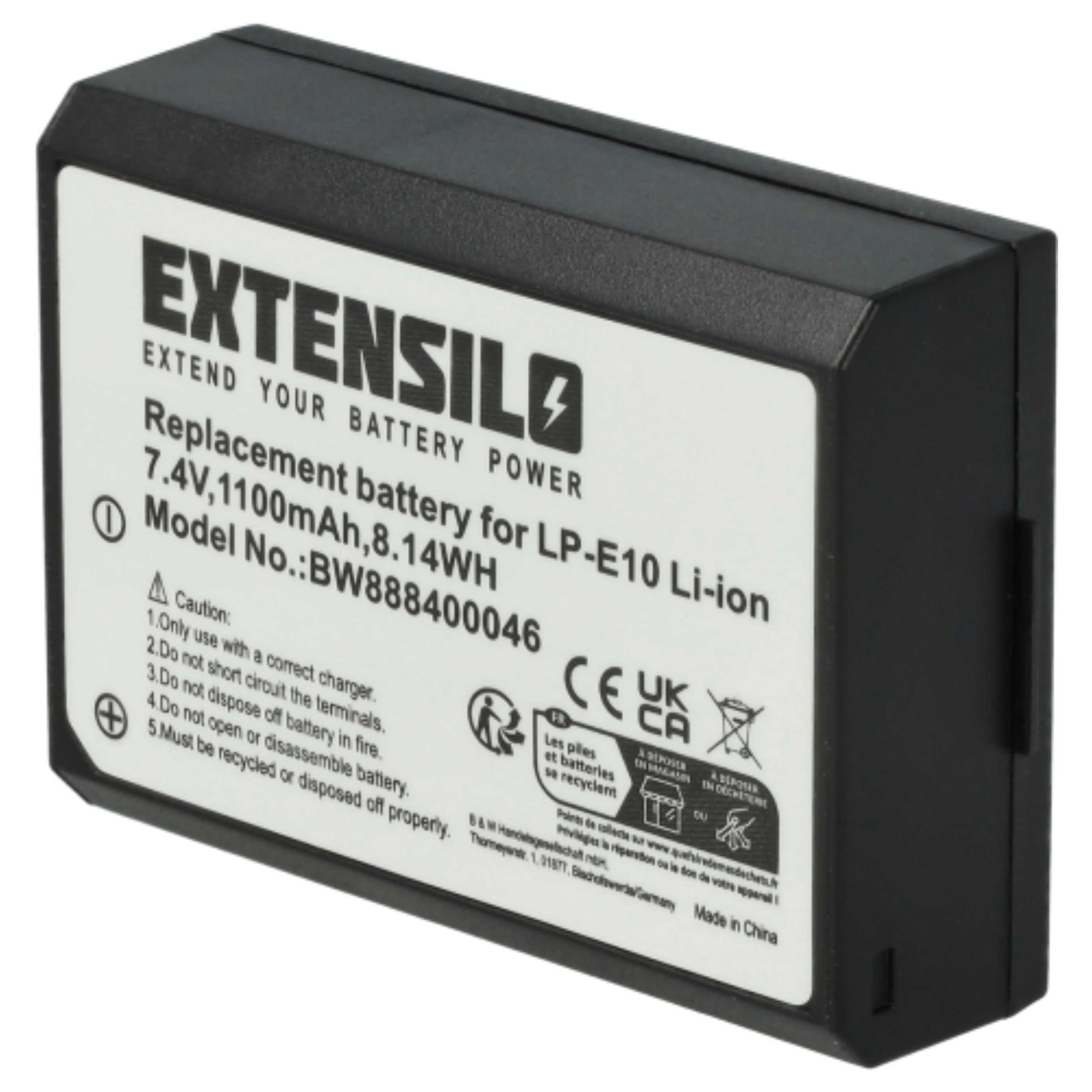 2x Battery replaces Canon LP-E10 - 1100mAh, 7.4V, Li-Ion
