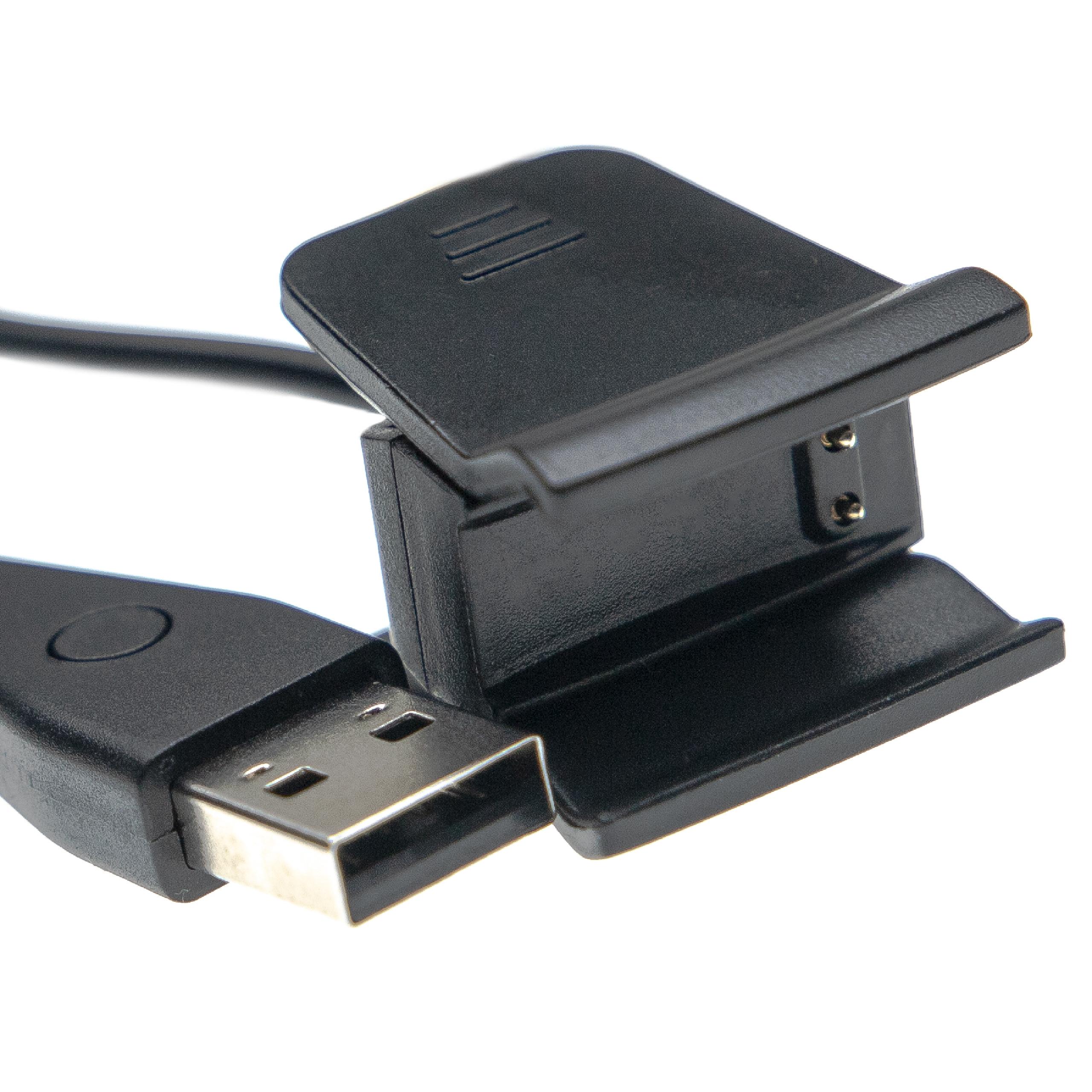 Cable de carga USB para smartwatch Fitbit Alta HR - negro con función reset 55 cm