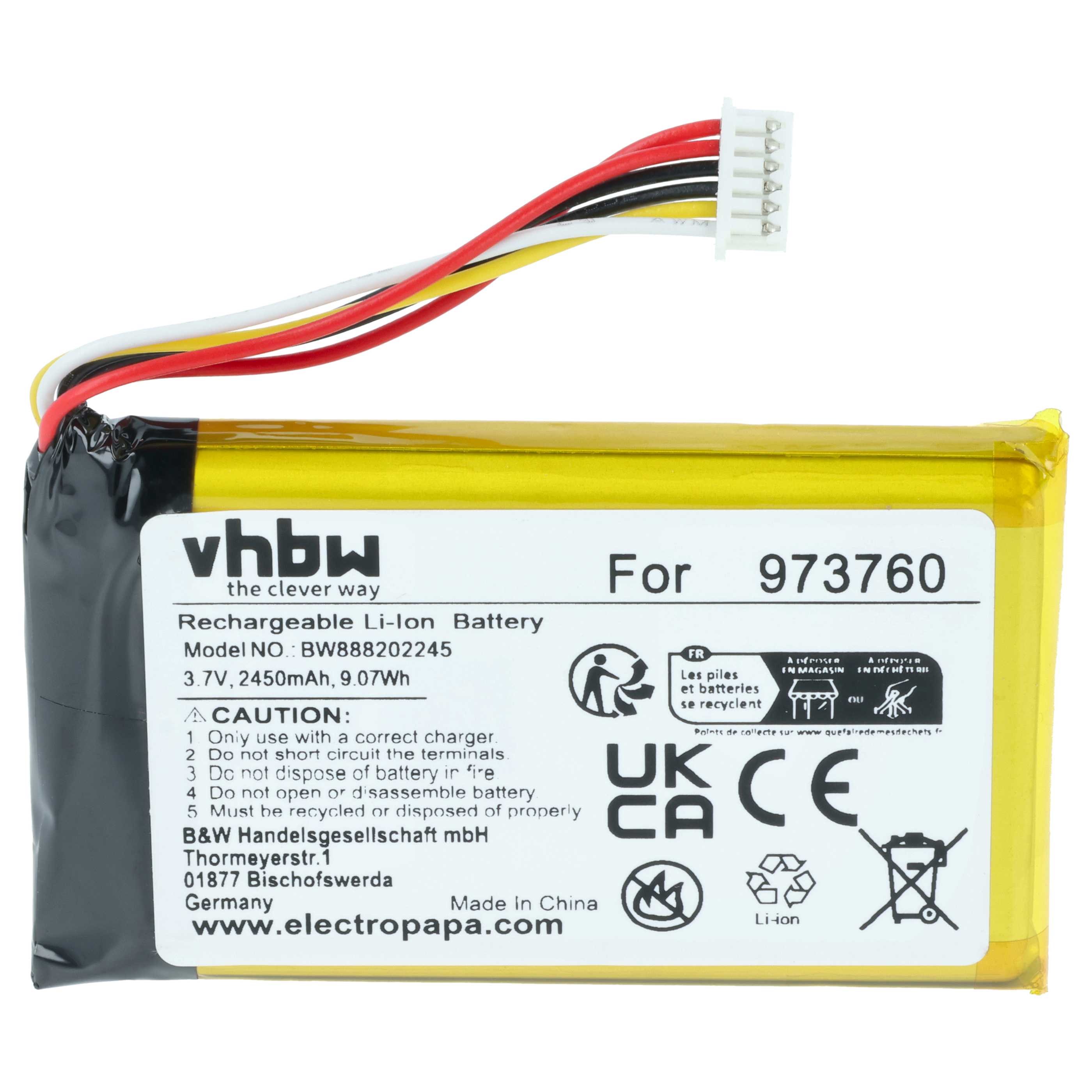 Batteria per controller drone, telecomando sostituisce DJI 973760 - 2450mAh 3,7V Li-Poly