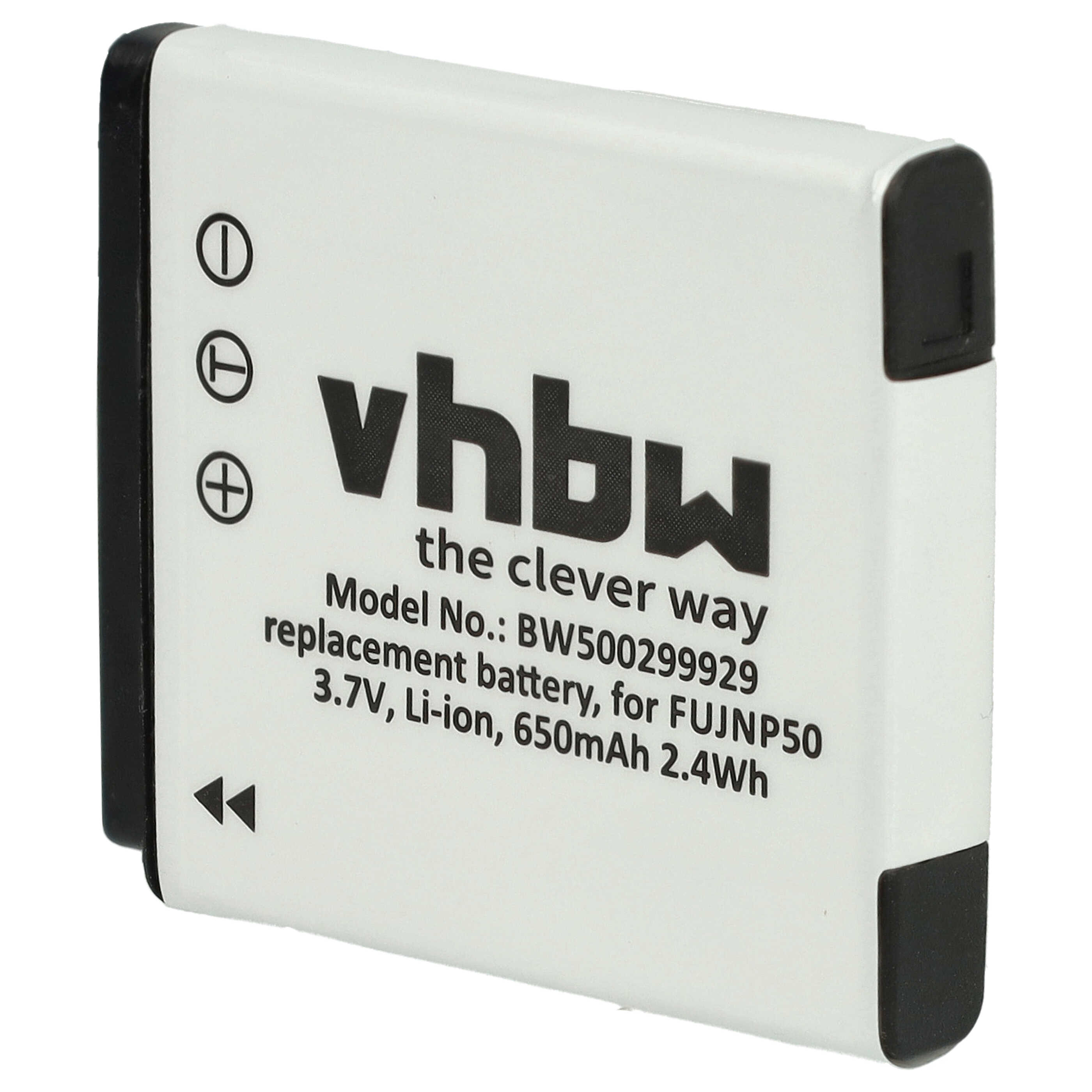 Batterie remplace Fuji / Fujifilm NP-50, NP-50A pour appareil photo - 650mAh 3,6V Li-ion