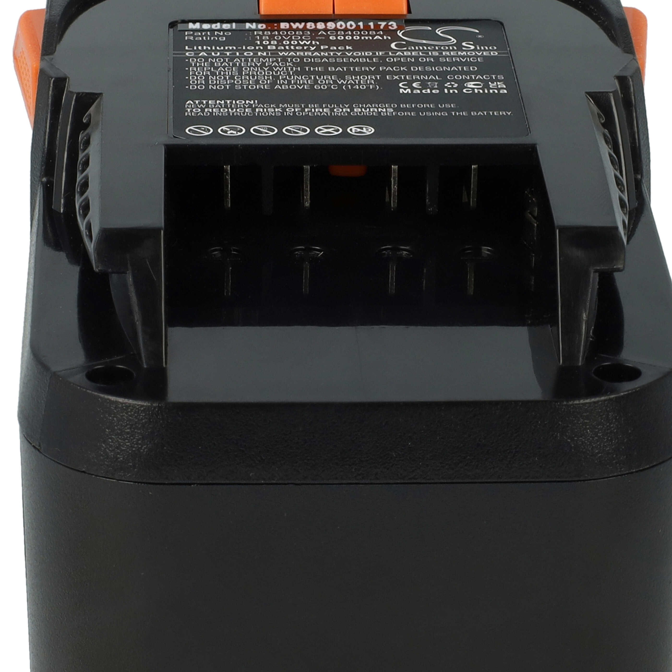 Batería reemplaza AEG L1830R, L1815R para herramienta - 6000 mAh, 18 V, Li-Ion